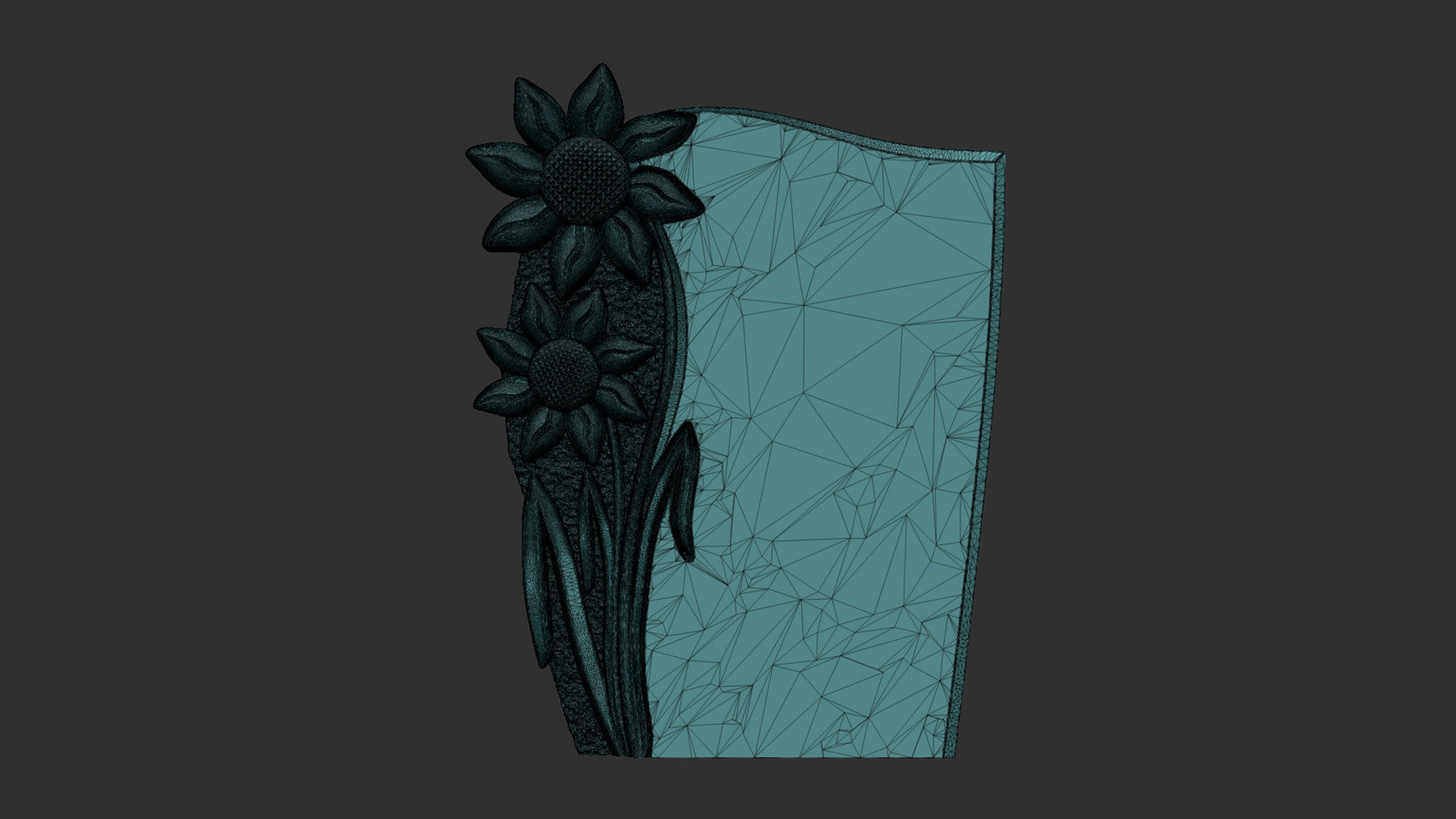 Flower Tombstone 3D print model_9