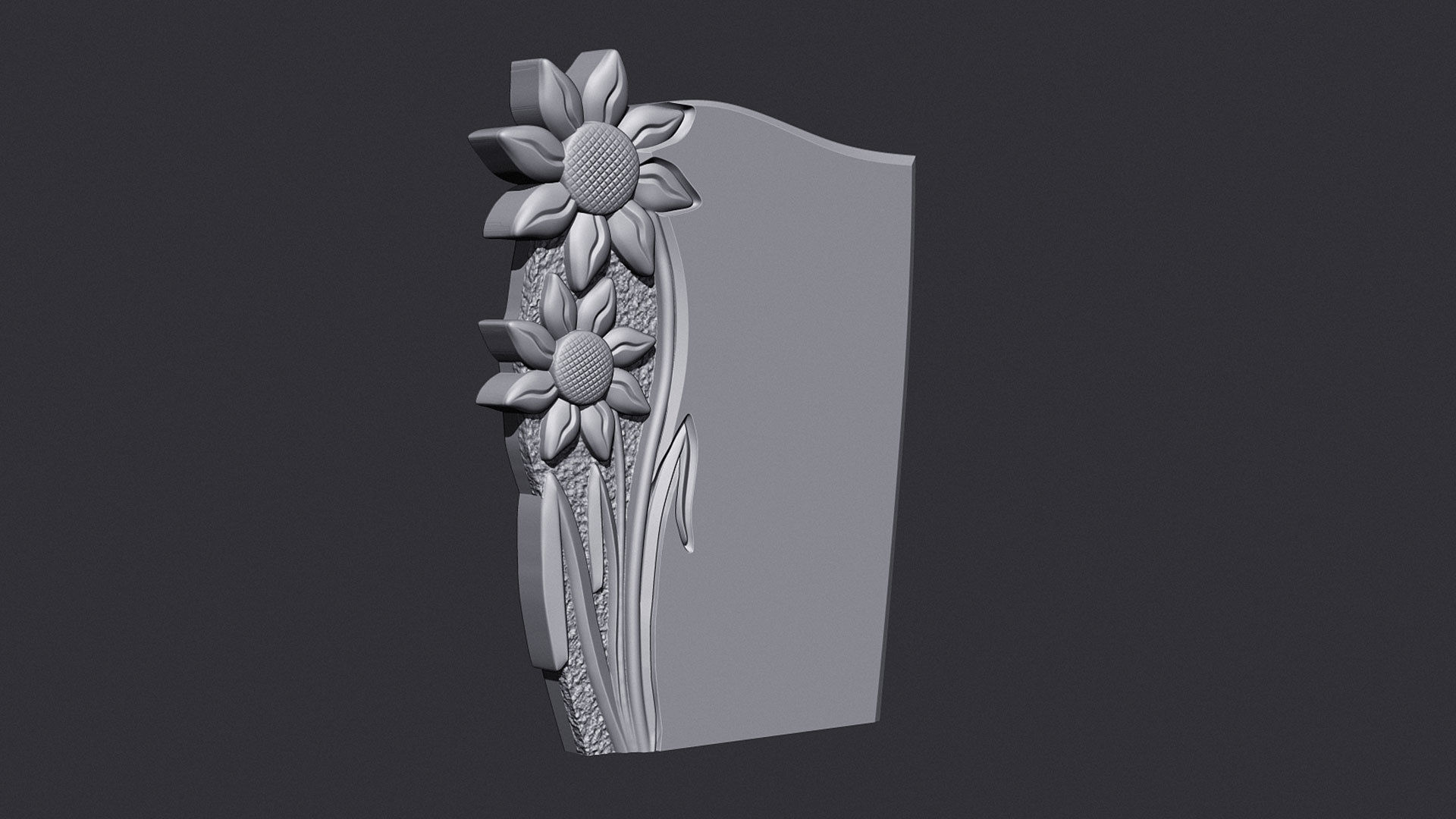 Flower Tombstone 3D print model_3