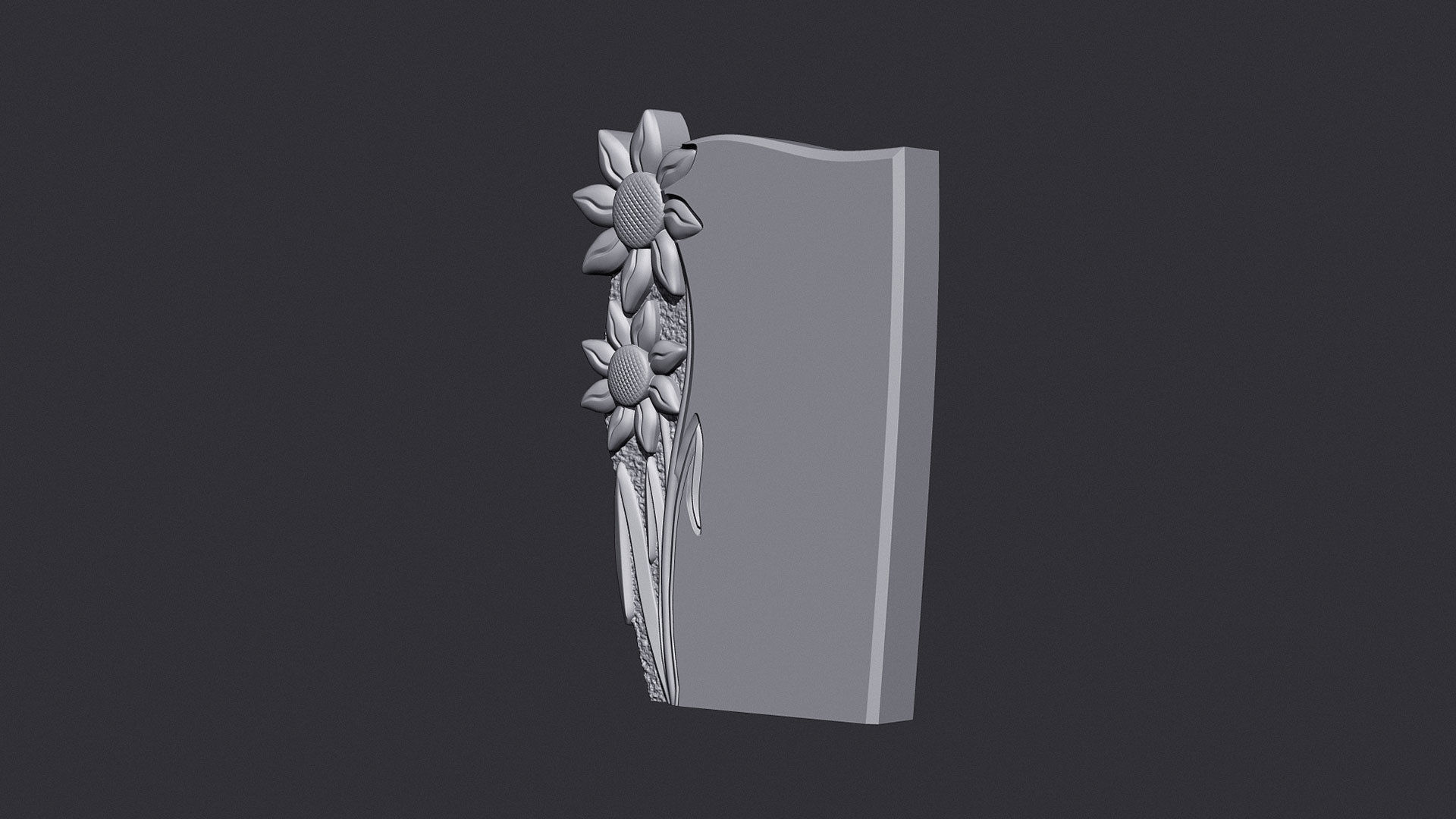 Flower Tombstone 3D print model_4