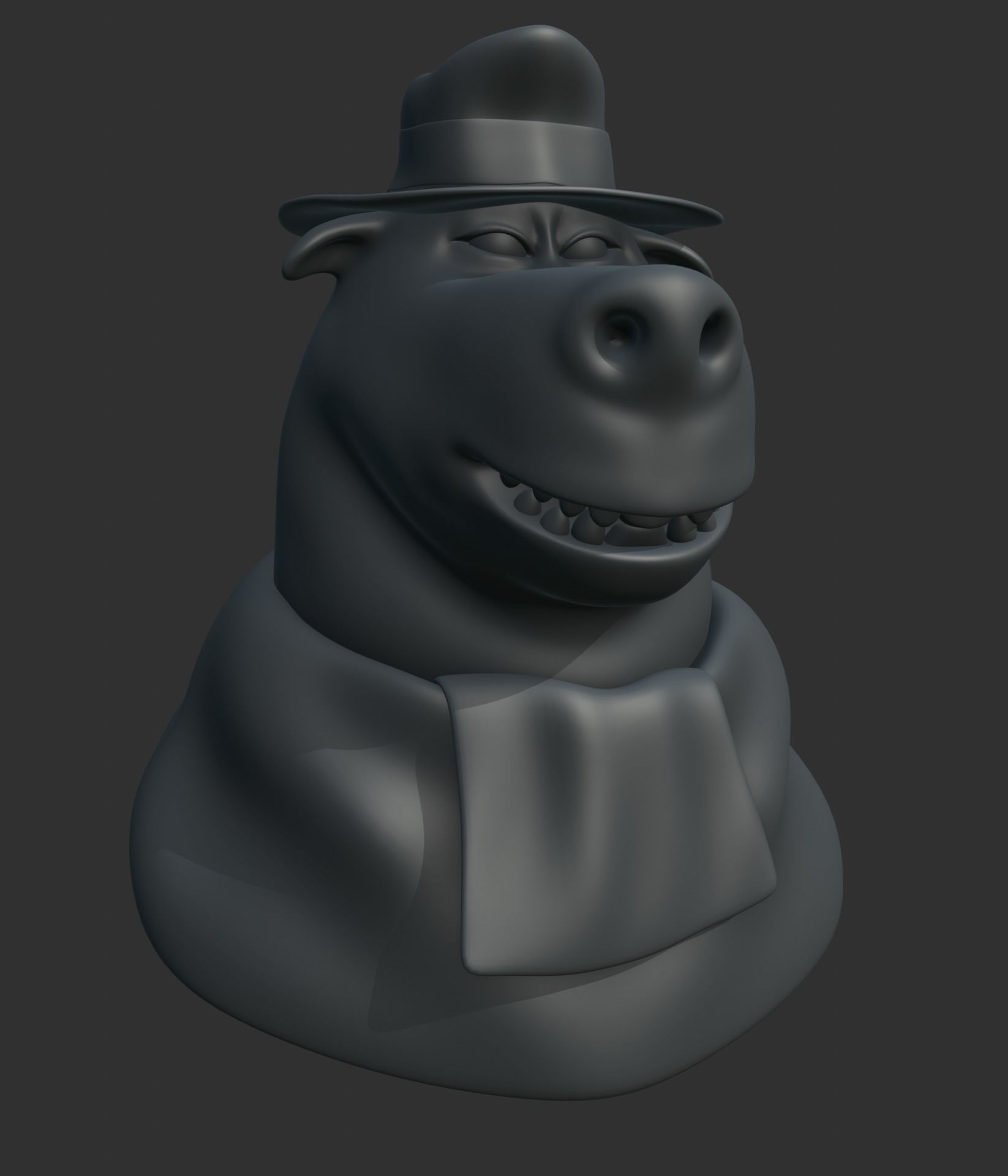 Detective Bear Low-poly 3D model_4