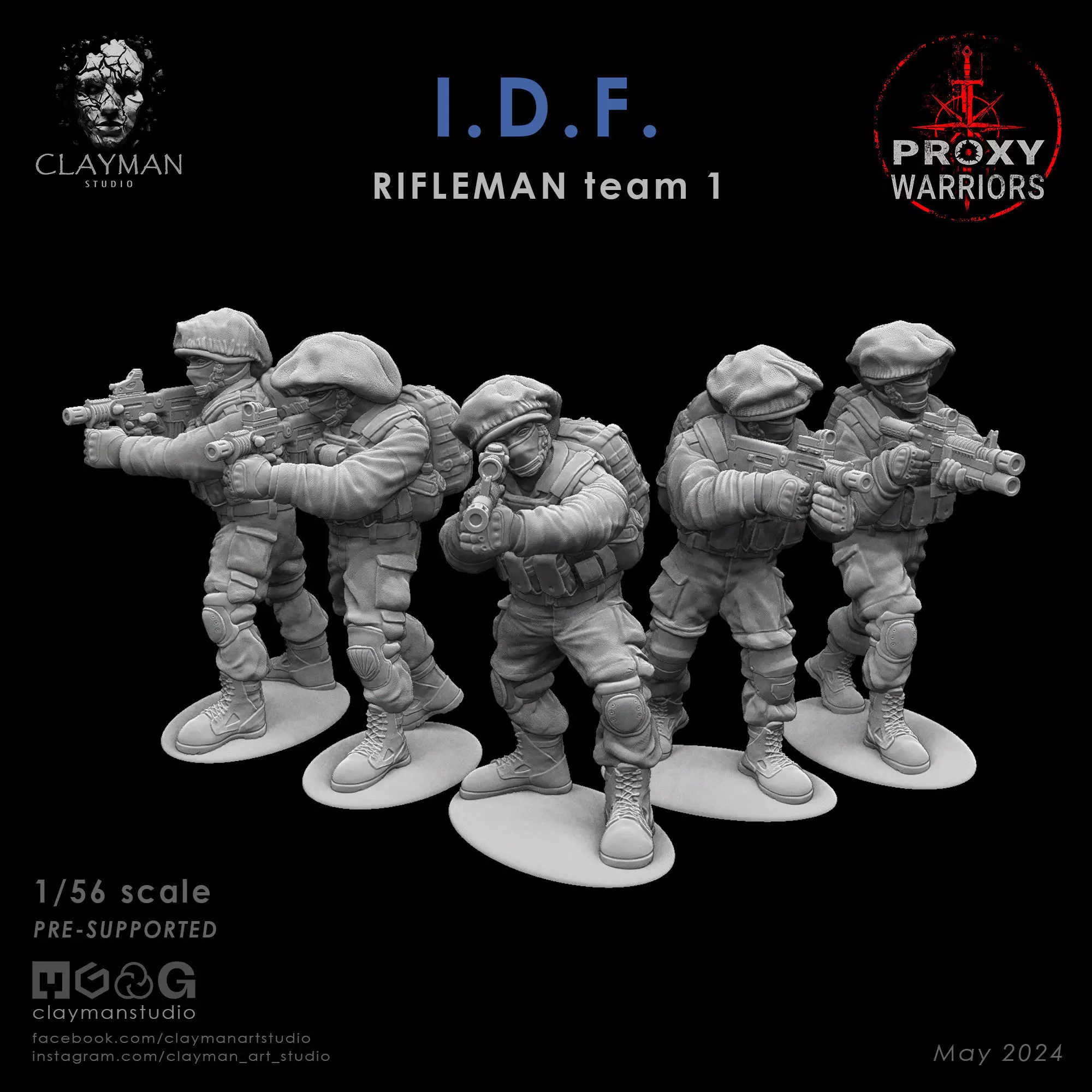 IDF RIFLEMAN Team 1  1 56 scale 3D print model_0