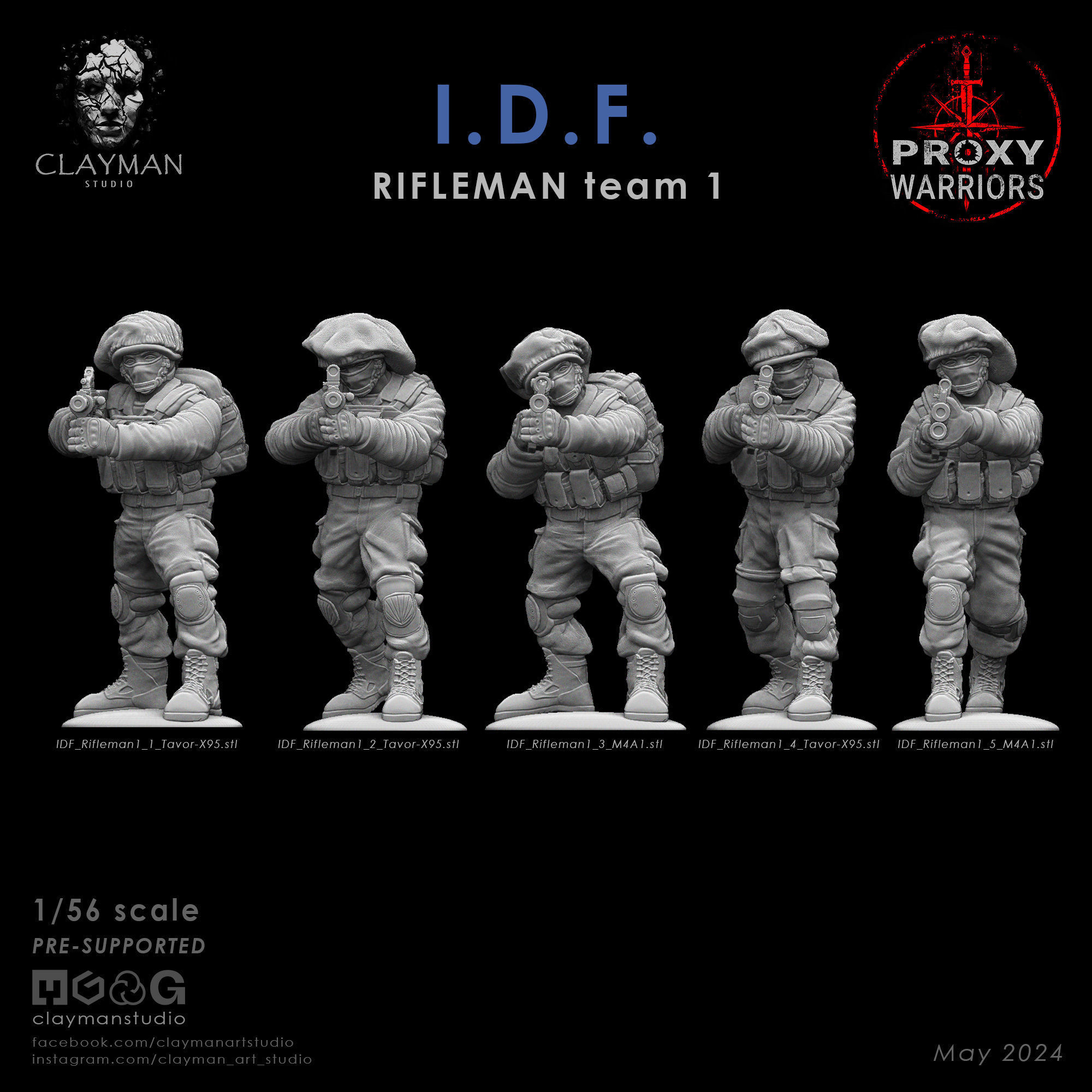 IDF RIFLEMAN Team 1  1 56 scale 3D print model_2