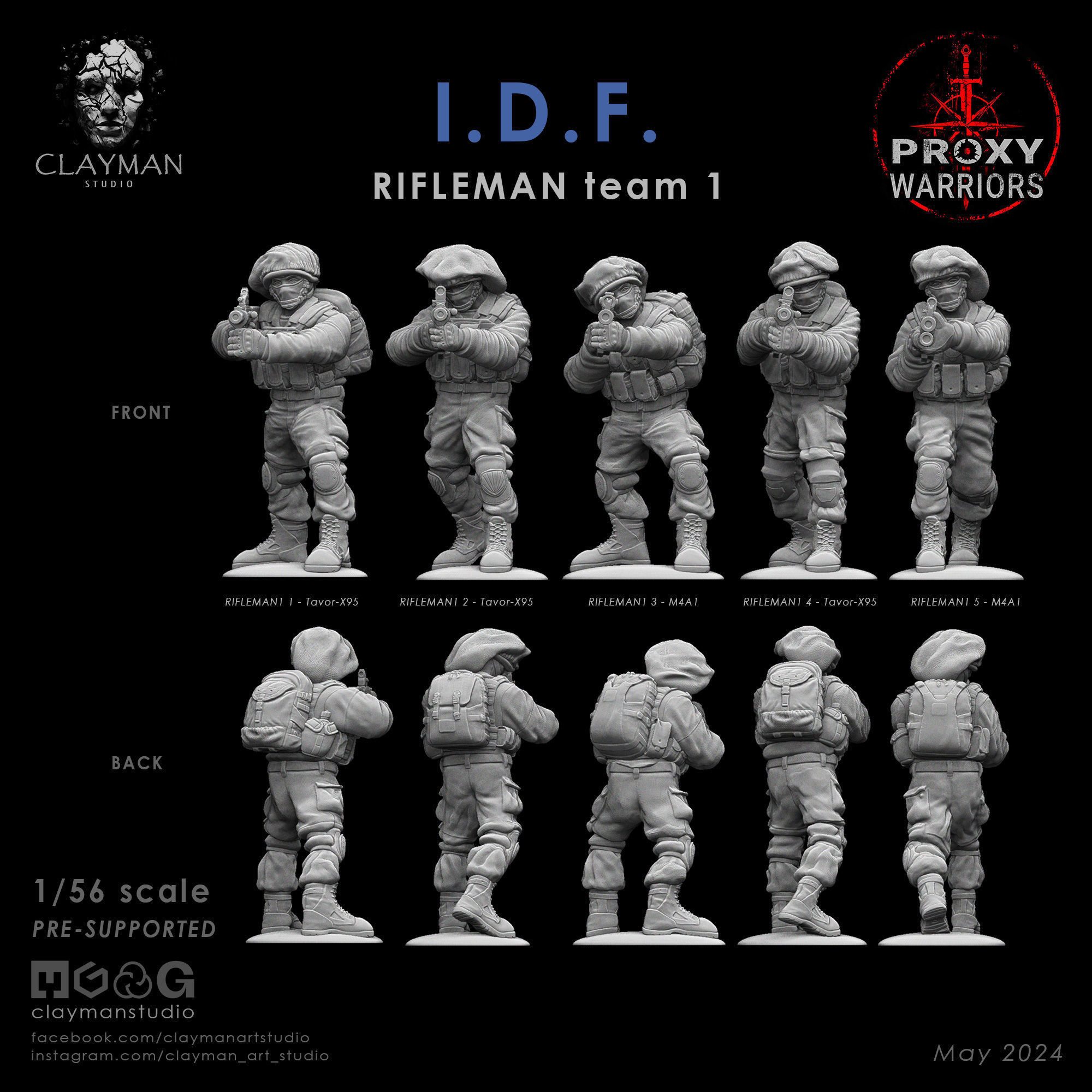 IDF RIFLEMAN Team 1  1 56 scale 3D print model_4