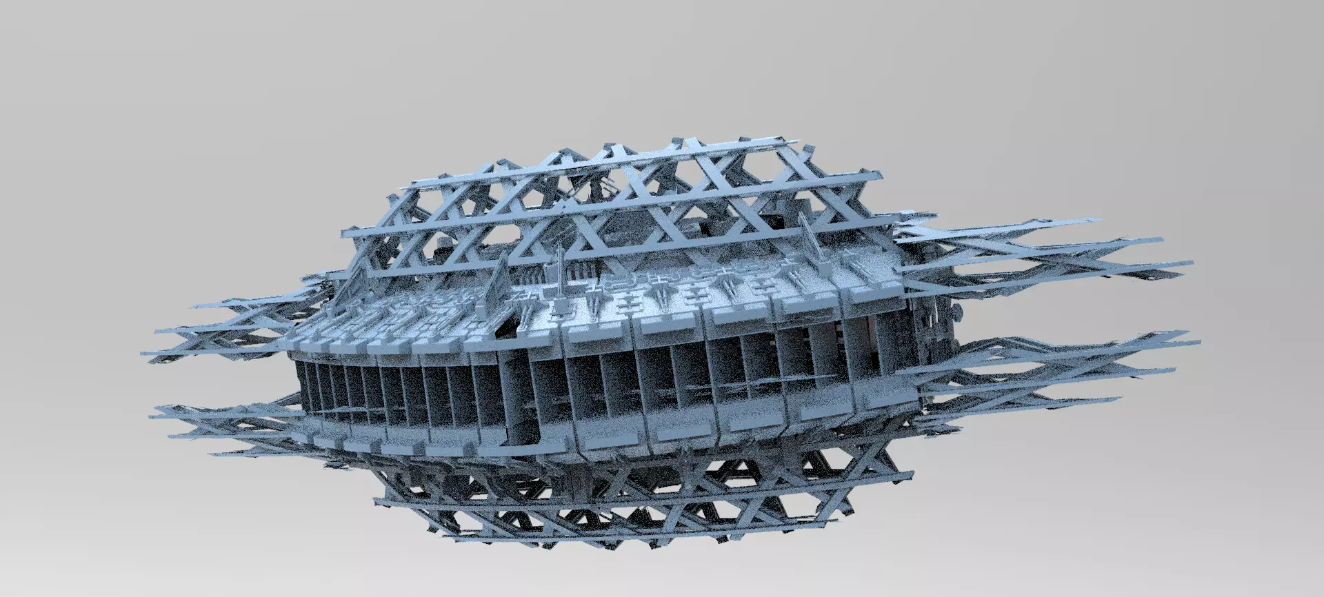 Desert Dune Rusted Assault dome 3D model_0