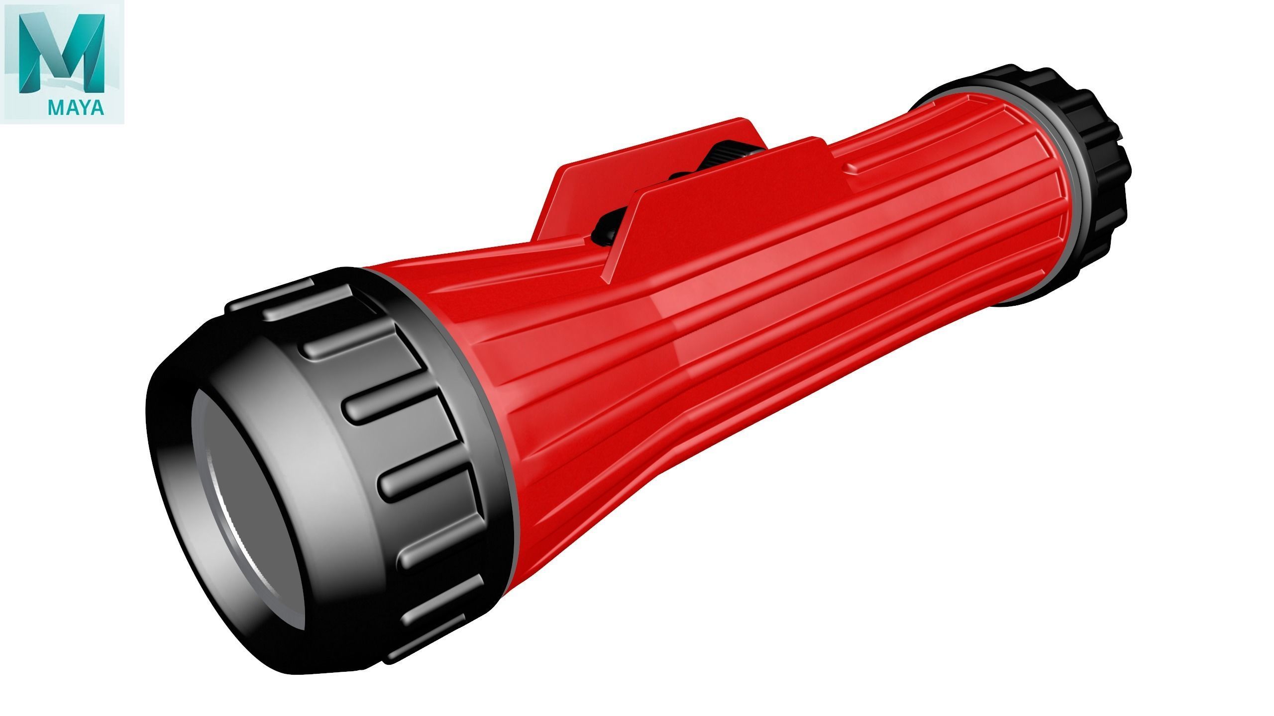 SO Heavy Duty flashlight Low-poly 3D model_26