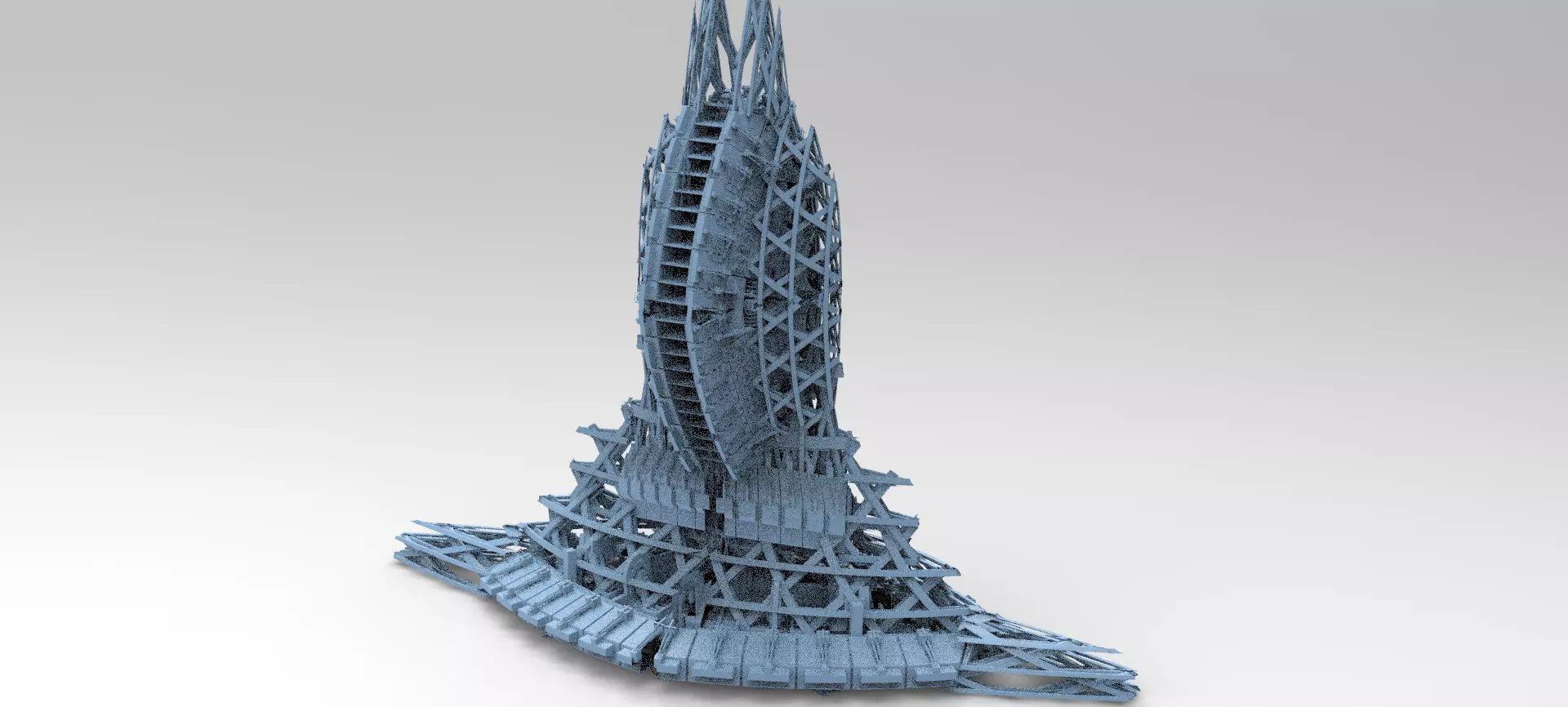 Machine Relay emitter tower 3D model_0