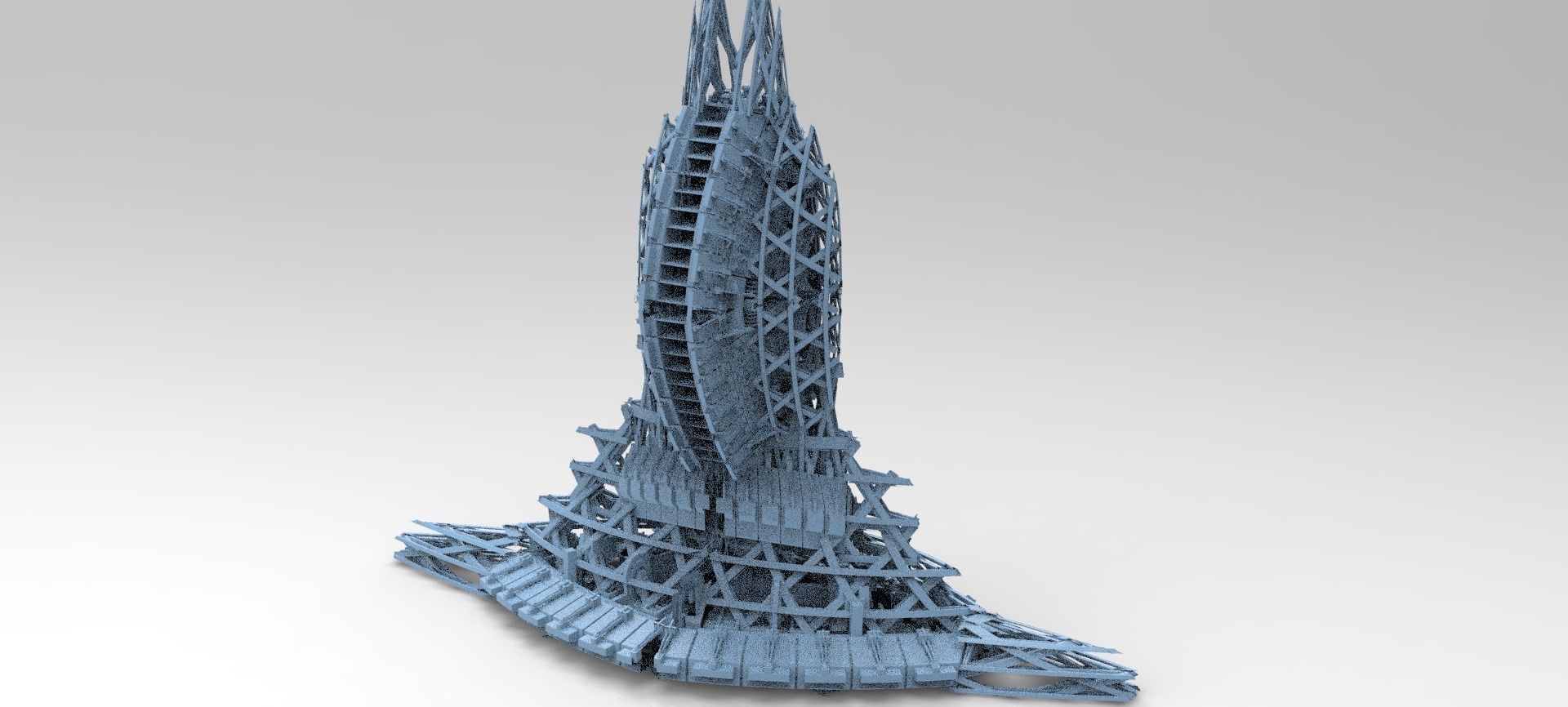 Machine Relay emitter tower 3D model_1