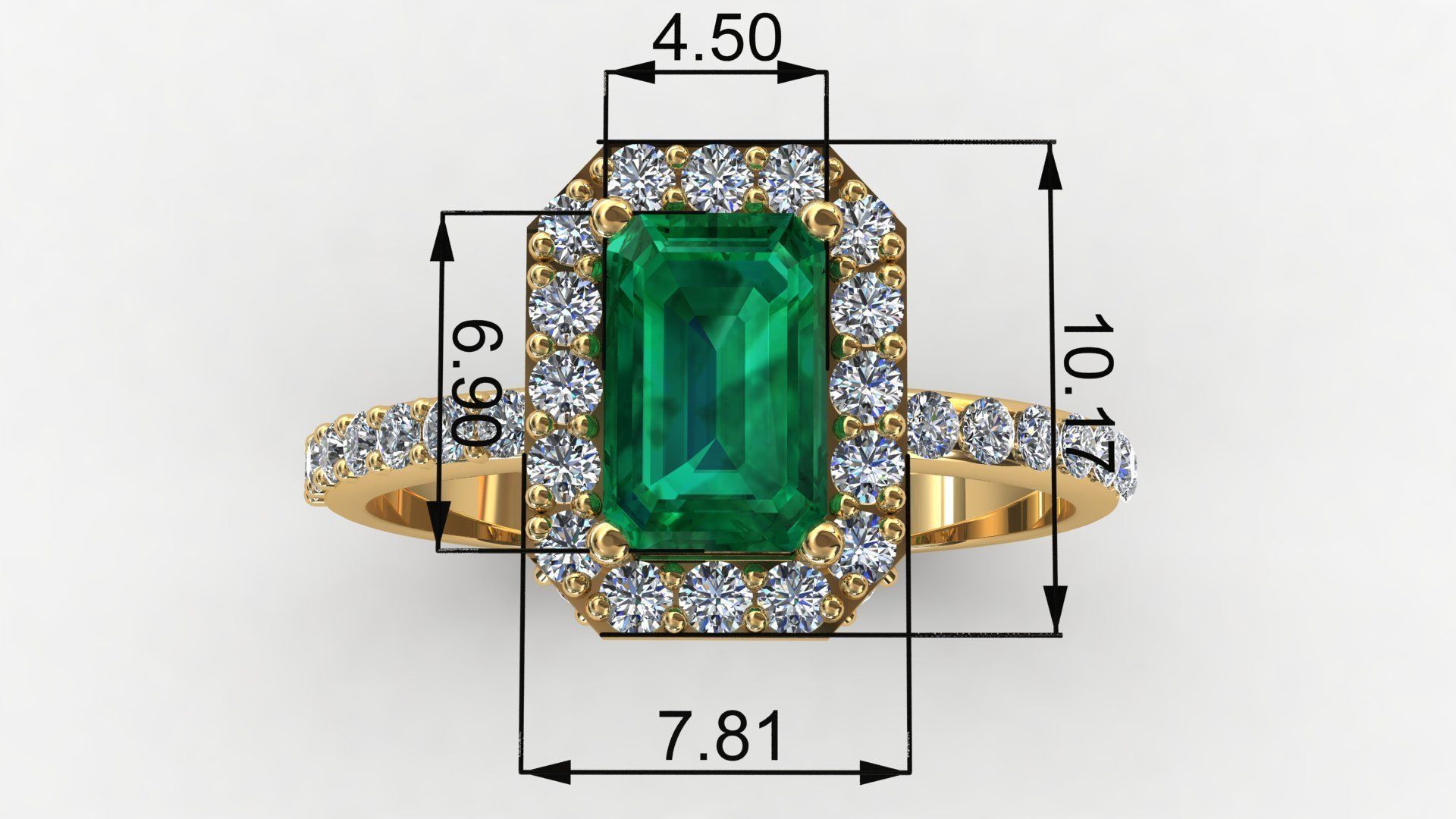 Emerald Cut 3D print model_3