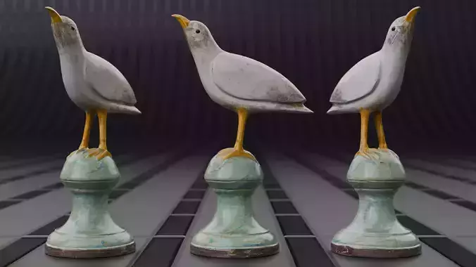 Photoscan of a small bird statue - Highpoly
