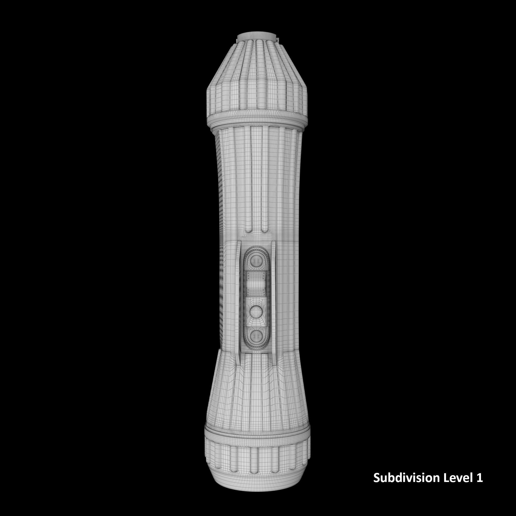 Heavy Duty flashlight Low-poly 3D model_9