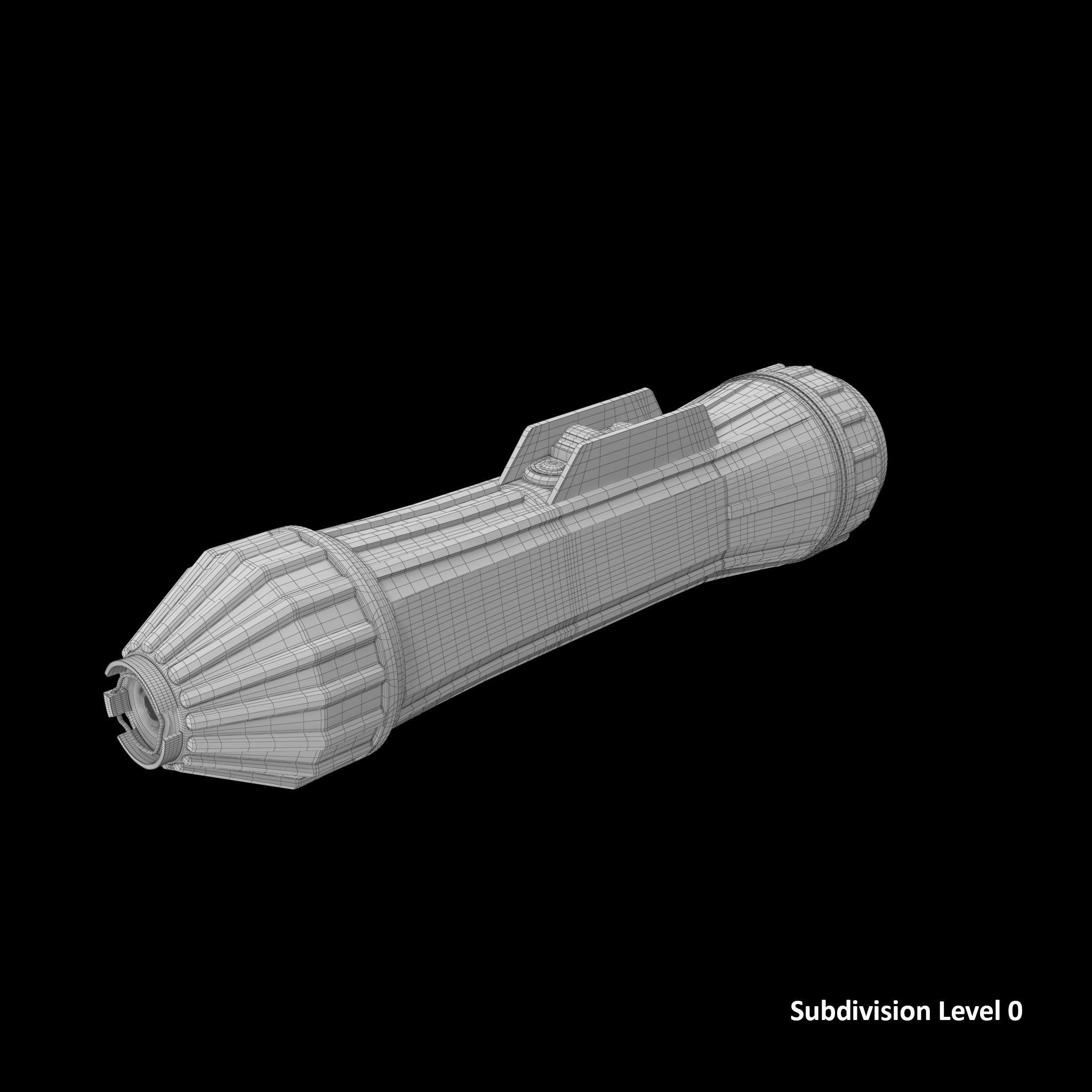 Heavy Duty flashlight Low-poly 3D model_12