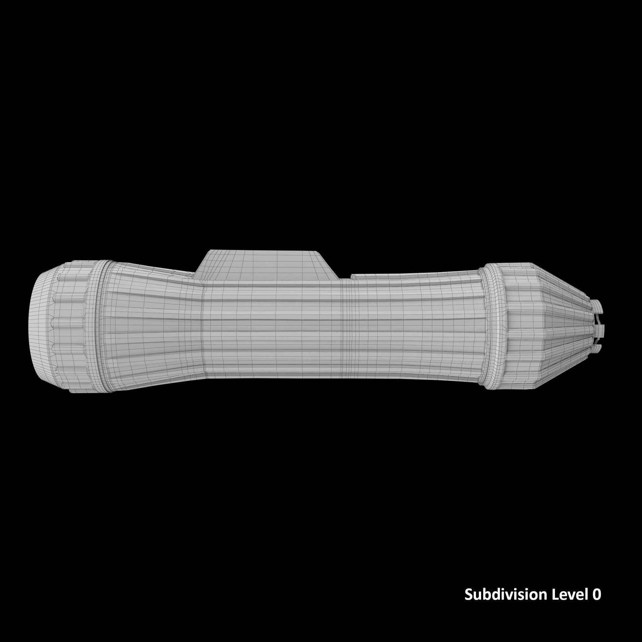 Heavy Duty flashlight Low-poly 3D model_16
