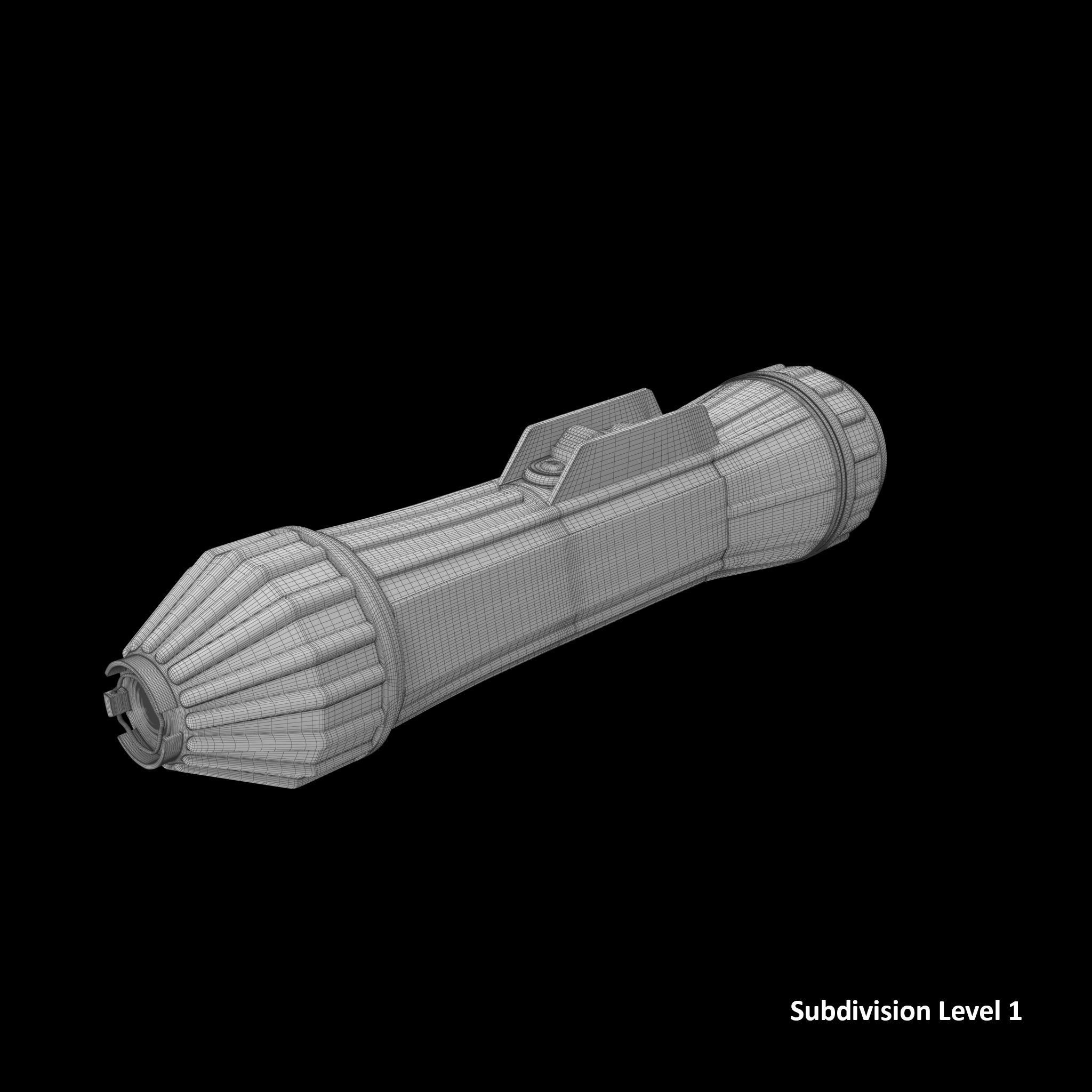 Heavy Duty flashlight Low-poly 3D model_13