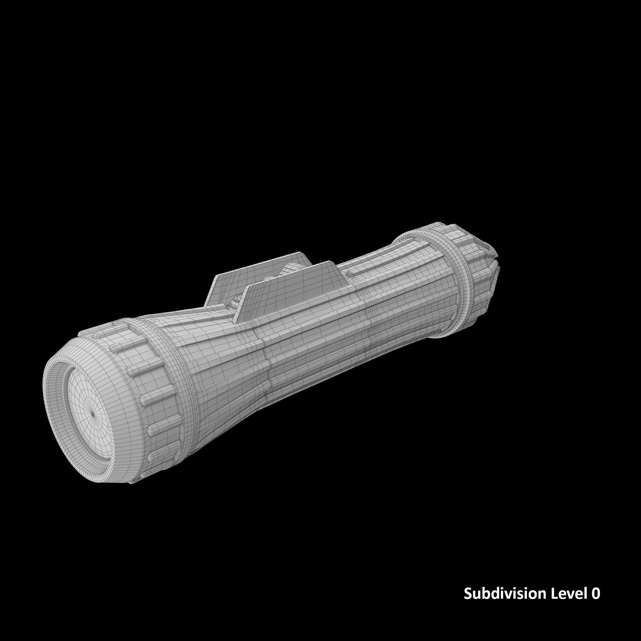 Heavy Duty flashlight Low-poly 3D model_10