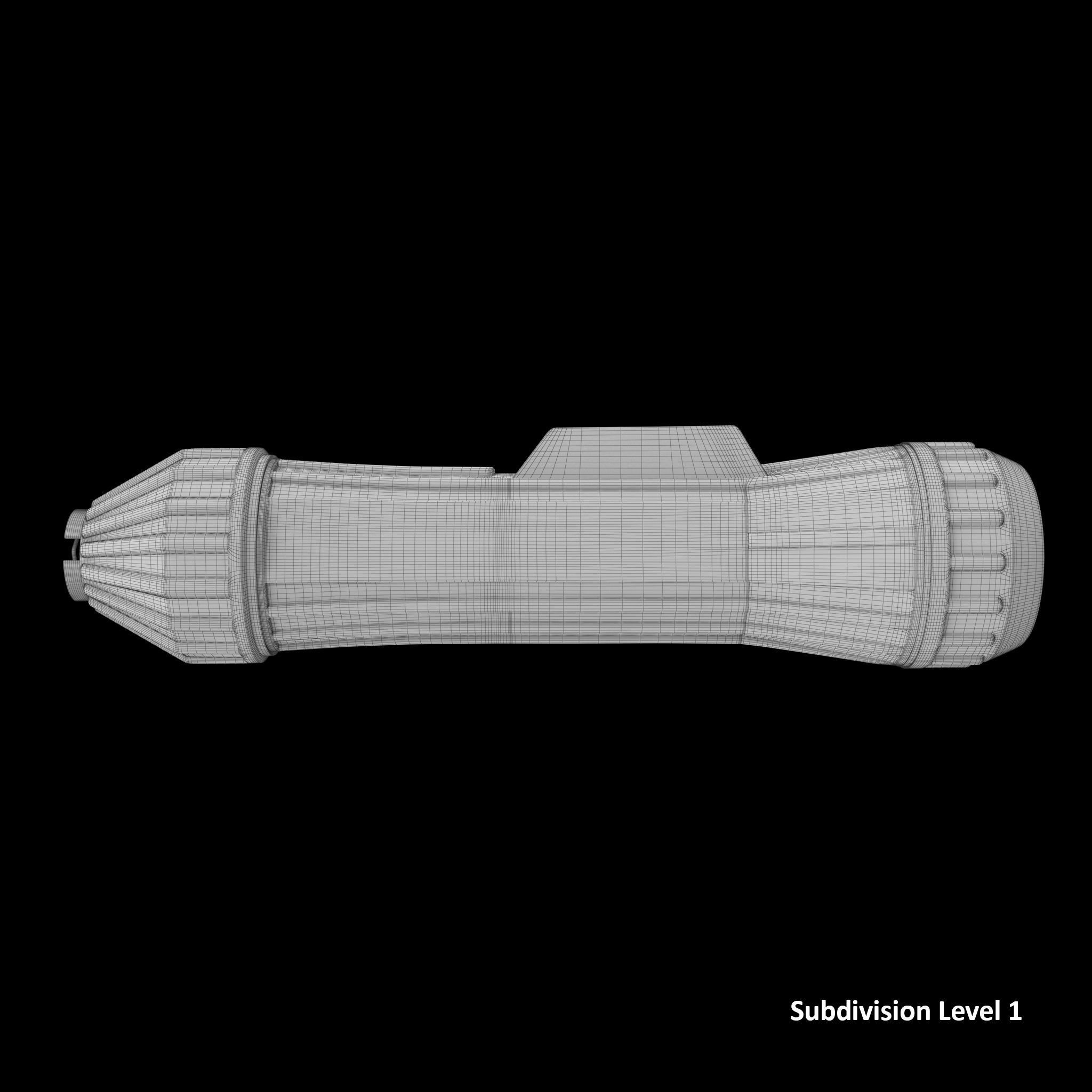 Heavy Duty flashlight Low-poly 3D model_21
