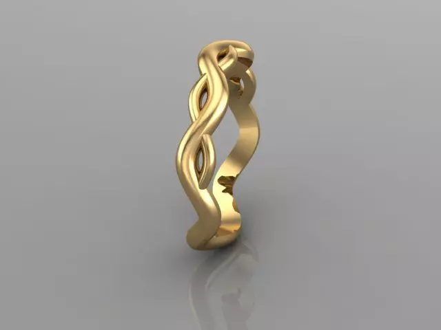 Braided half ring 18k Gold 3D print model
