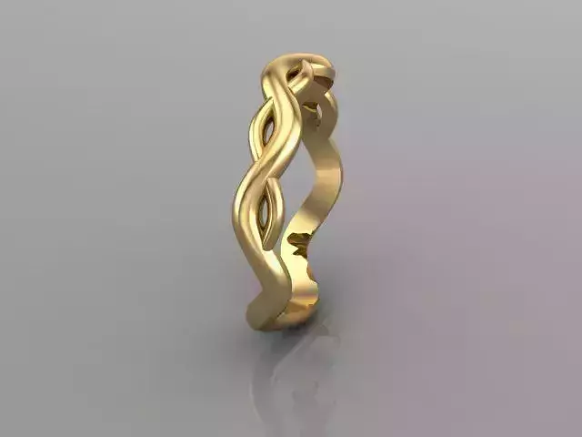 Braided half ring 18k Gold