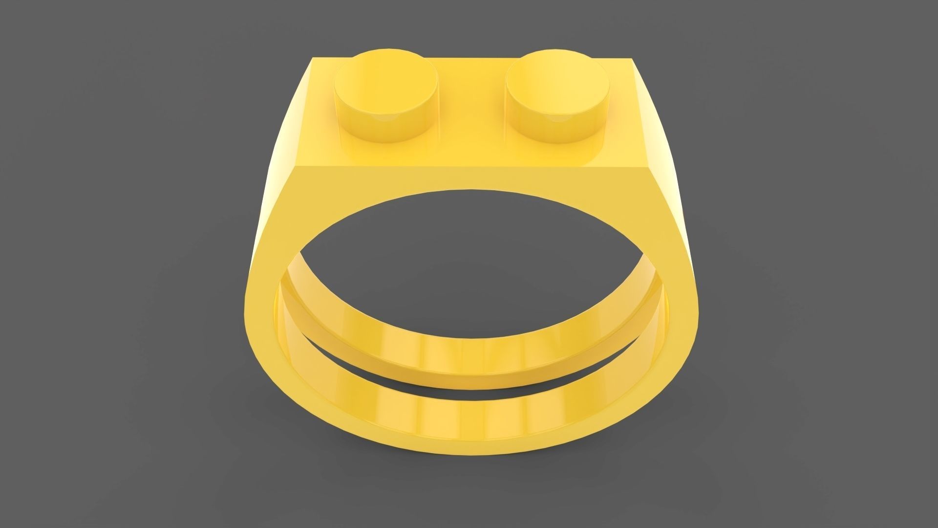Building Block Ring - 1x2 Plate 3D print model_3