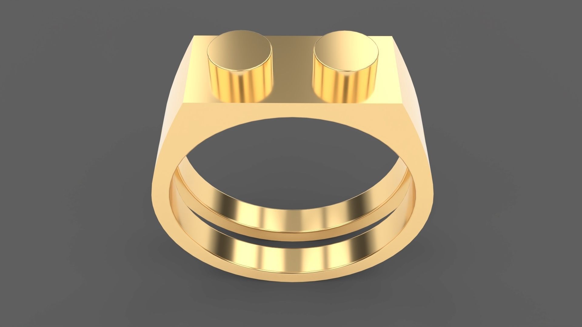 Building Block Ring - 1x2 Plate 3D print model_5