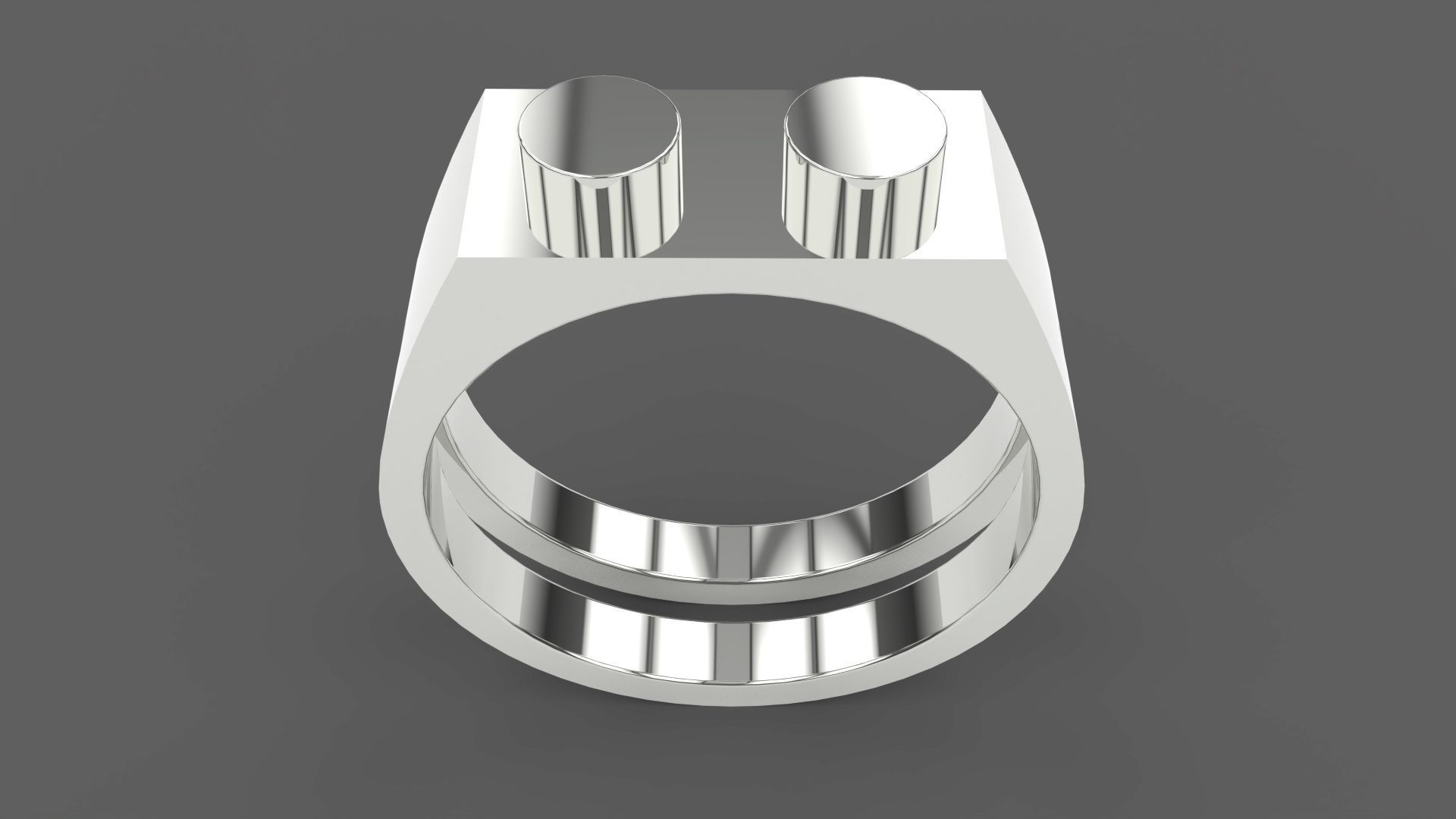 Building Block Ring - 1x2 Plate 3D print model_4