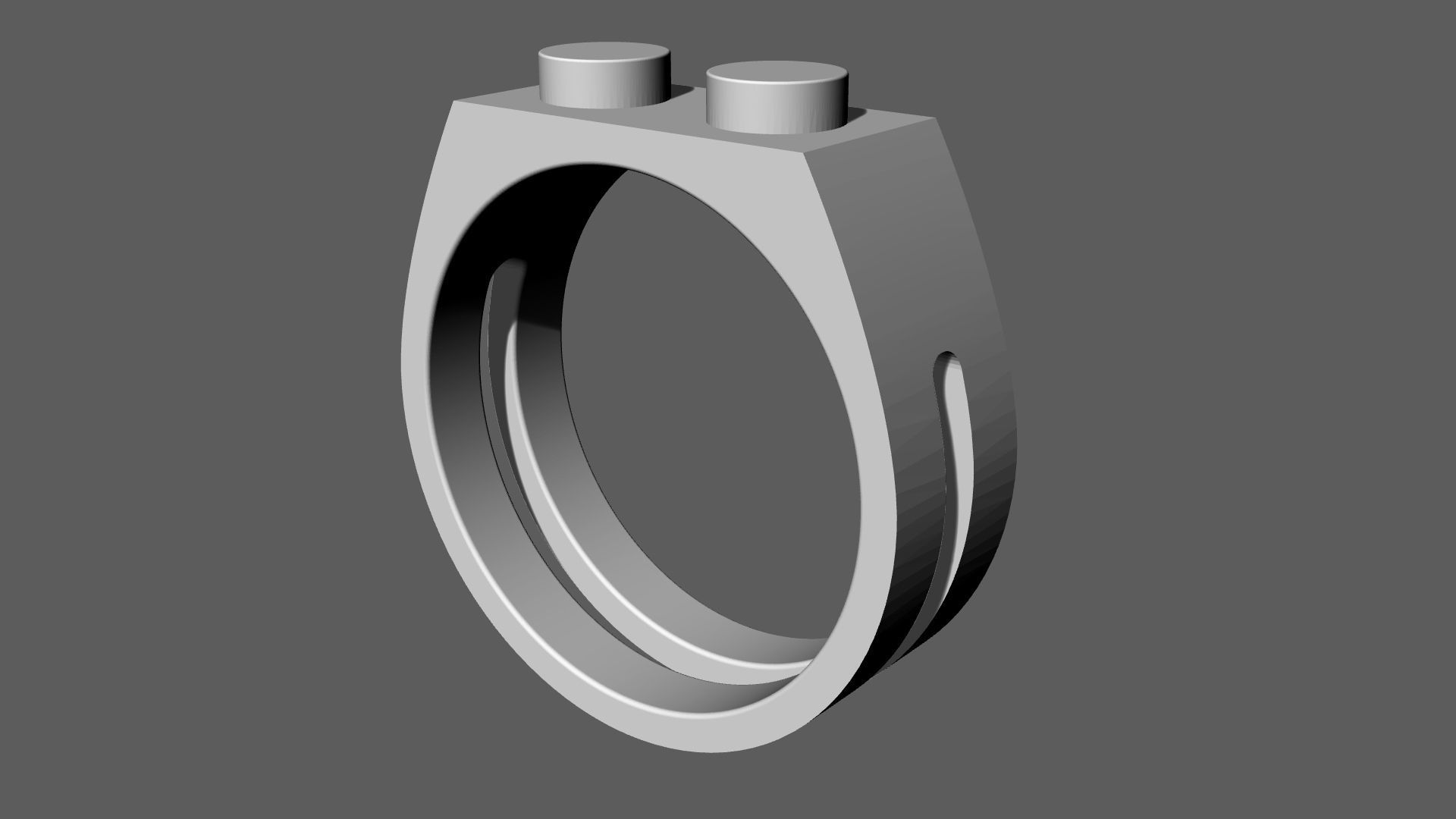 Building Block Ring - 1x2 Plate 3D print model_11