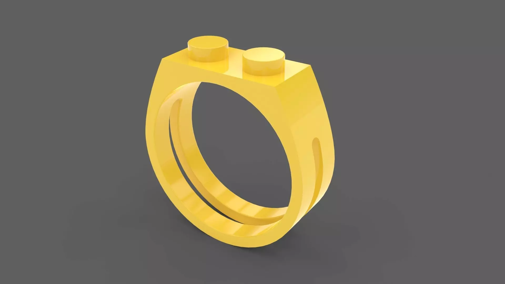 Building Block Ring - 1x2 Plate 3D print model_0