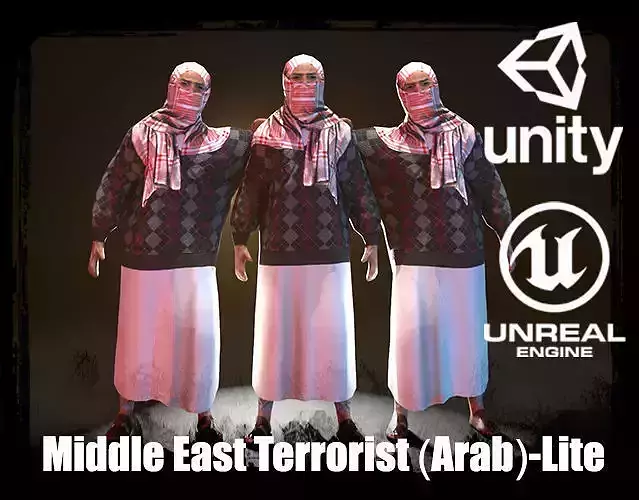 Middle East Terrorist - Arab-LITE Low-poly 3D model
