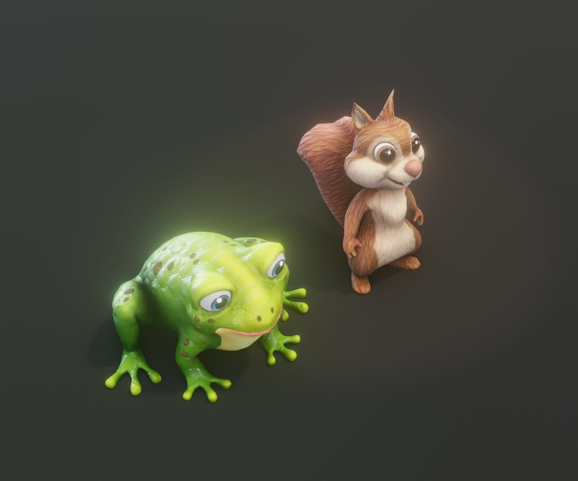 Animated Squirrel and Frog 3D Model Collection Low-poly 3D model_5
