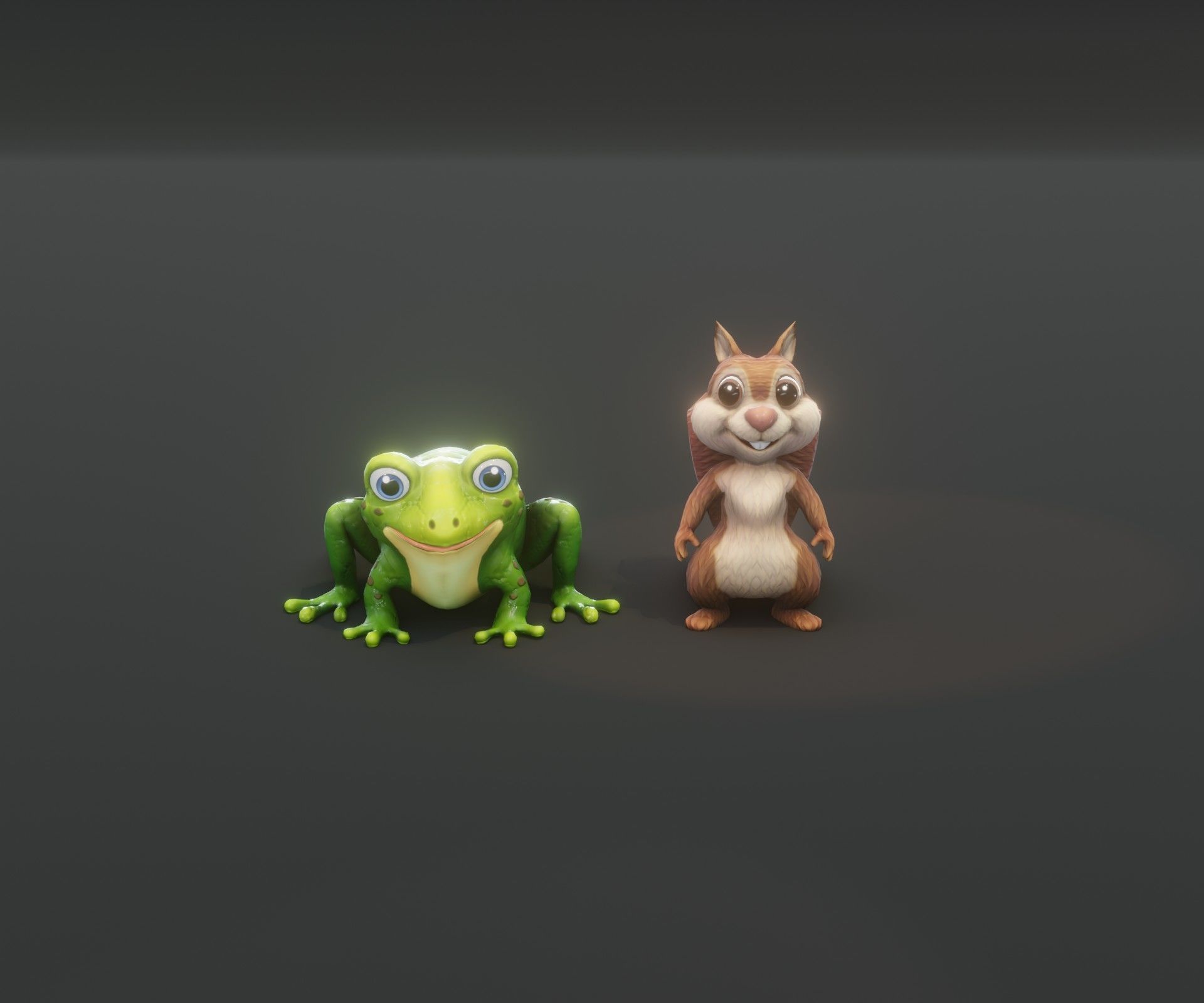 Animated Squirrel and Frog 3D Model Collection Low-poly 3D model_7