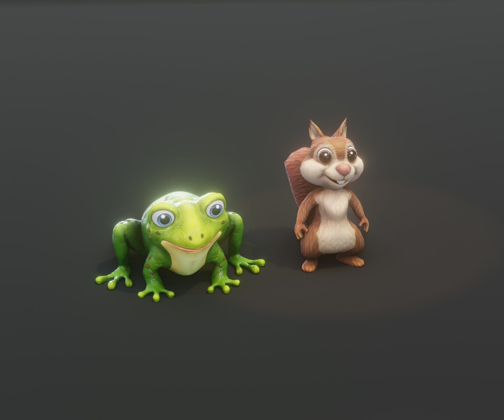 Animated Squirrel and Frog 3D Model Collection Low-poly 3D model_3