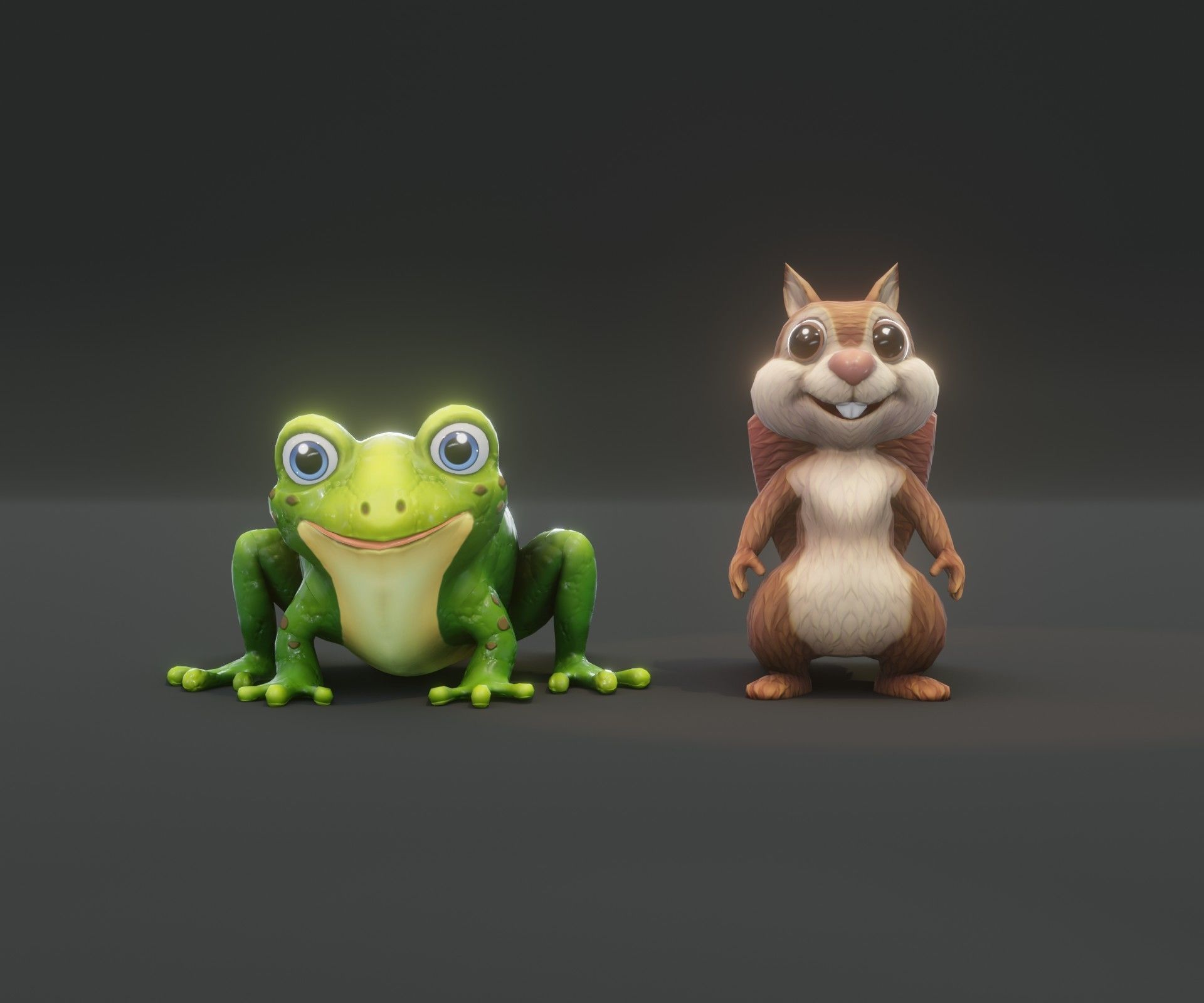 Animated Squirrel and Frog 3D Model Collection Low-poly 3D model_4