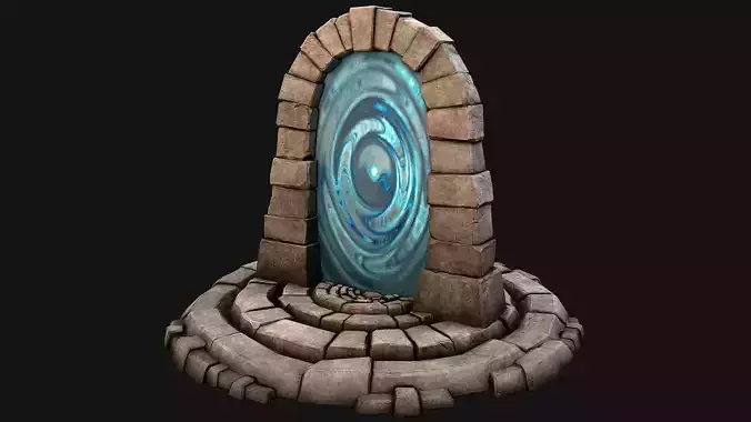 Medieval Portal Teleport Video Animation for Unreal and Unity  Low-poly 3D model