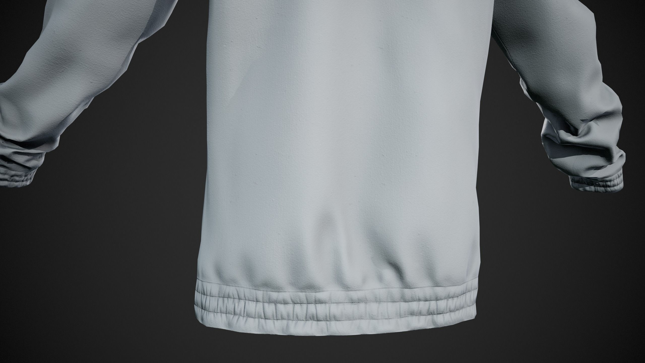 White Snowboard Hoodie Style 2 Low-poly 3D model_5