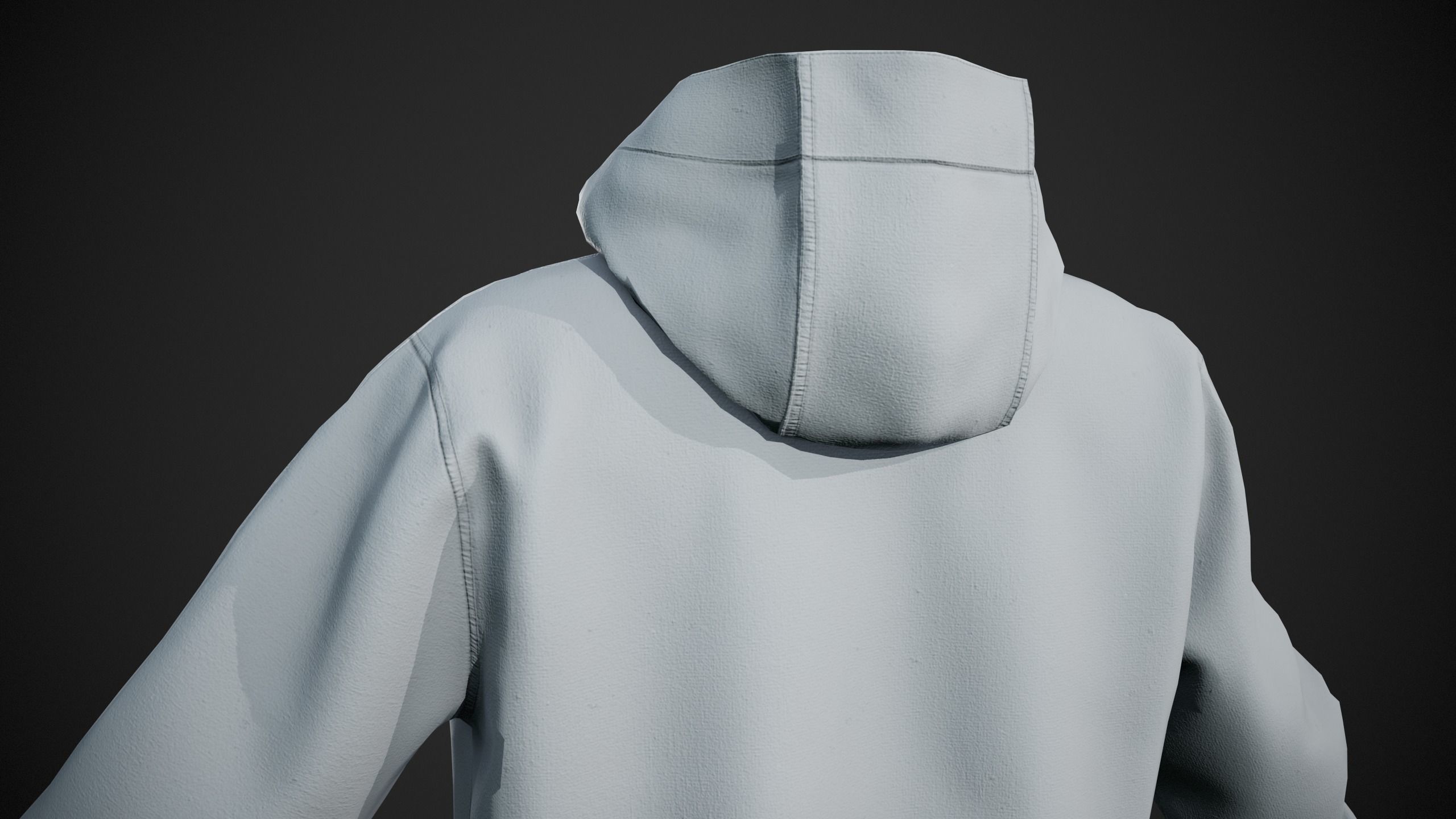 White Snowboard Hoodie Style 2 Low-poly 3D model_4