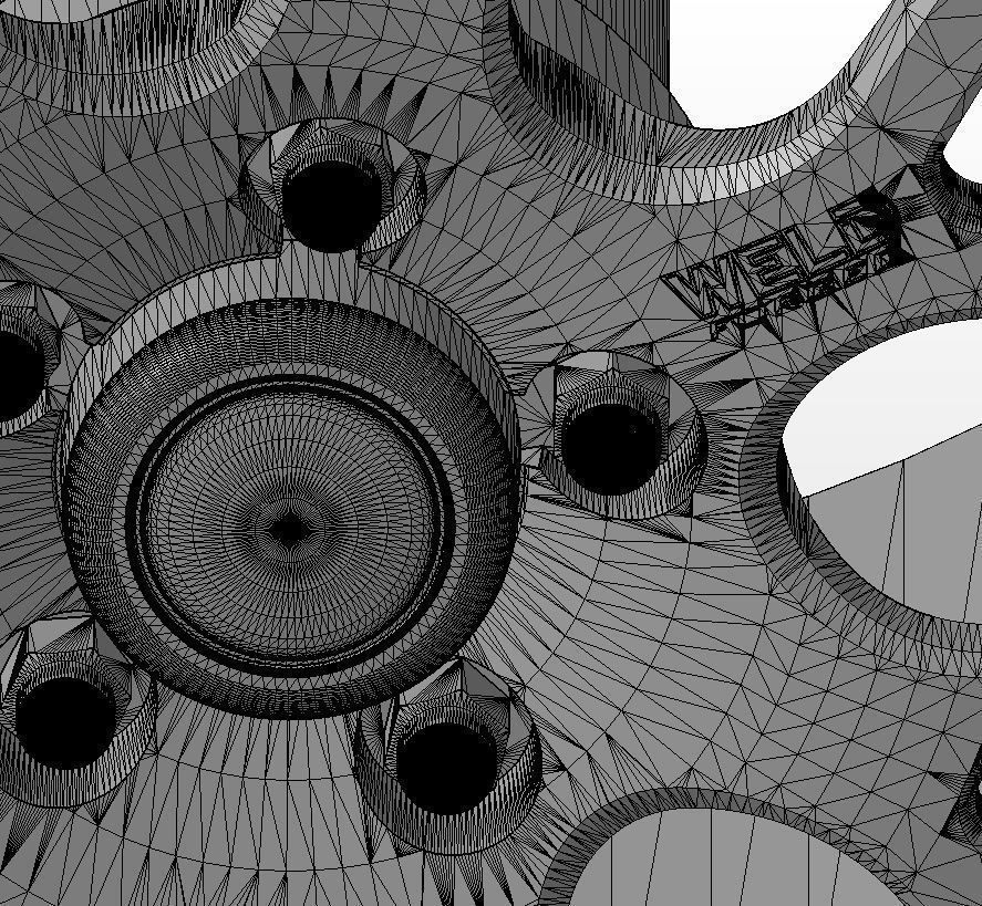 Custom wheels Weld Racing S77 for scale model 3D print model_12