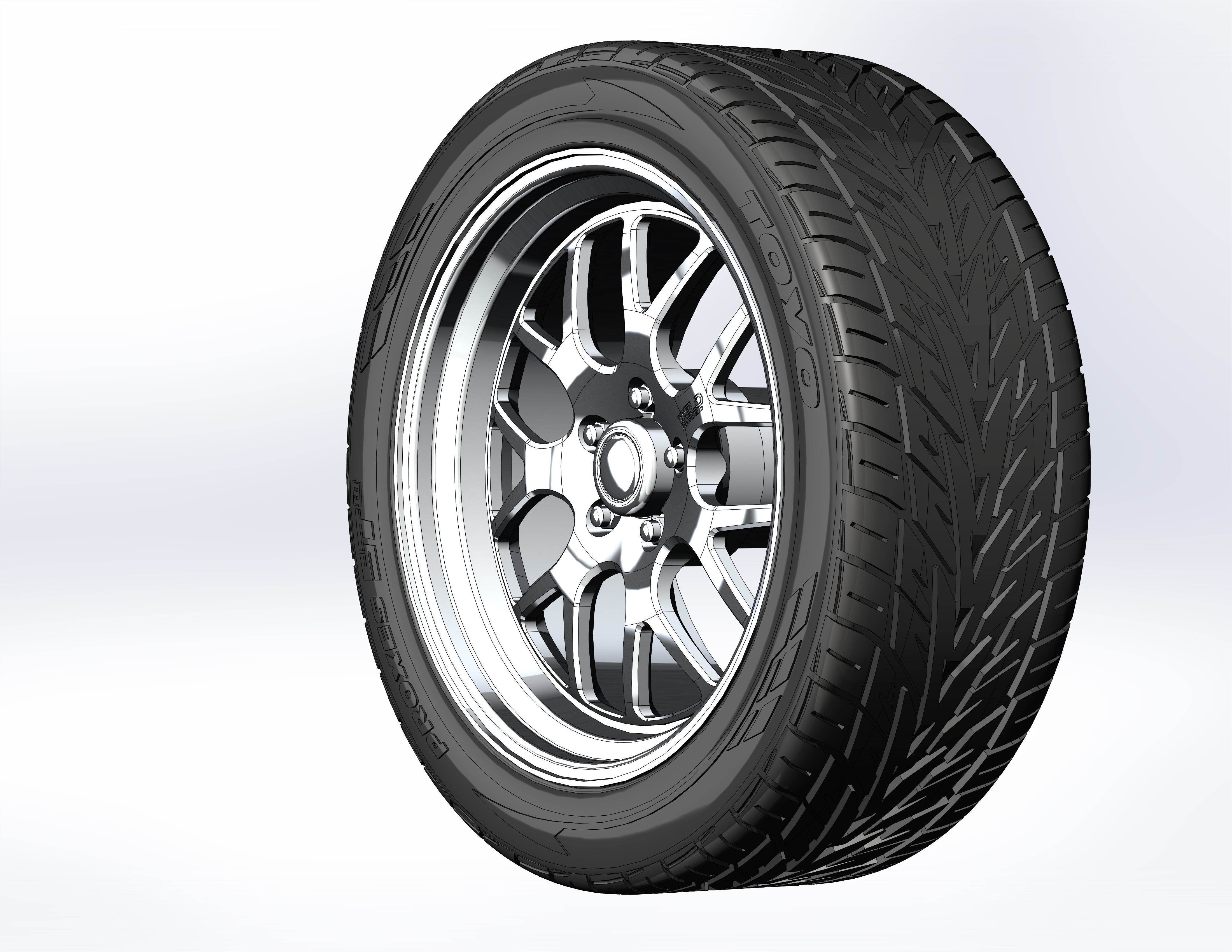 Custom wheels Weld Racing S77 for scale model 3D print model_1