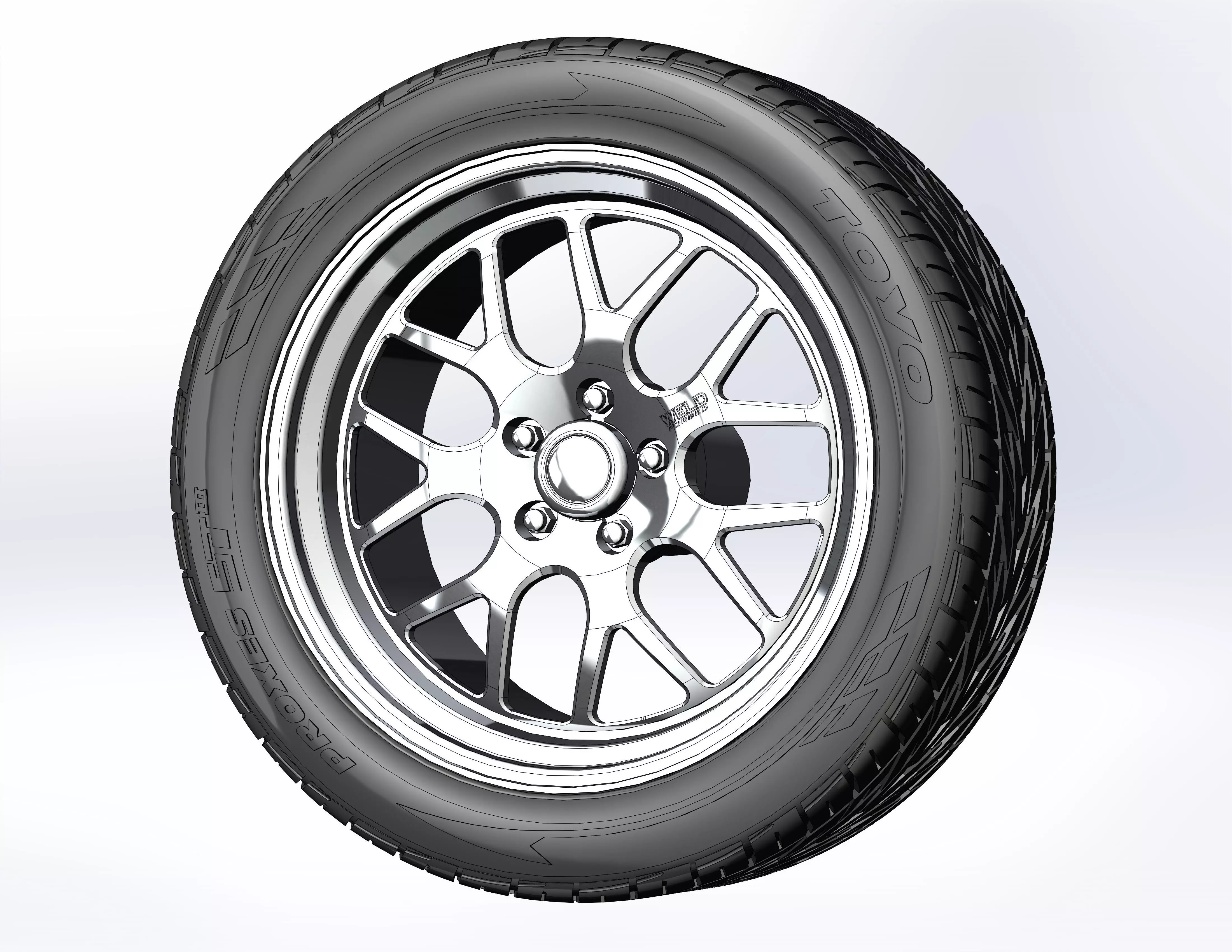 Custom wheels Weld Racing S77 for scale model 3D print model_0