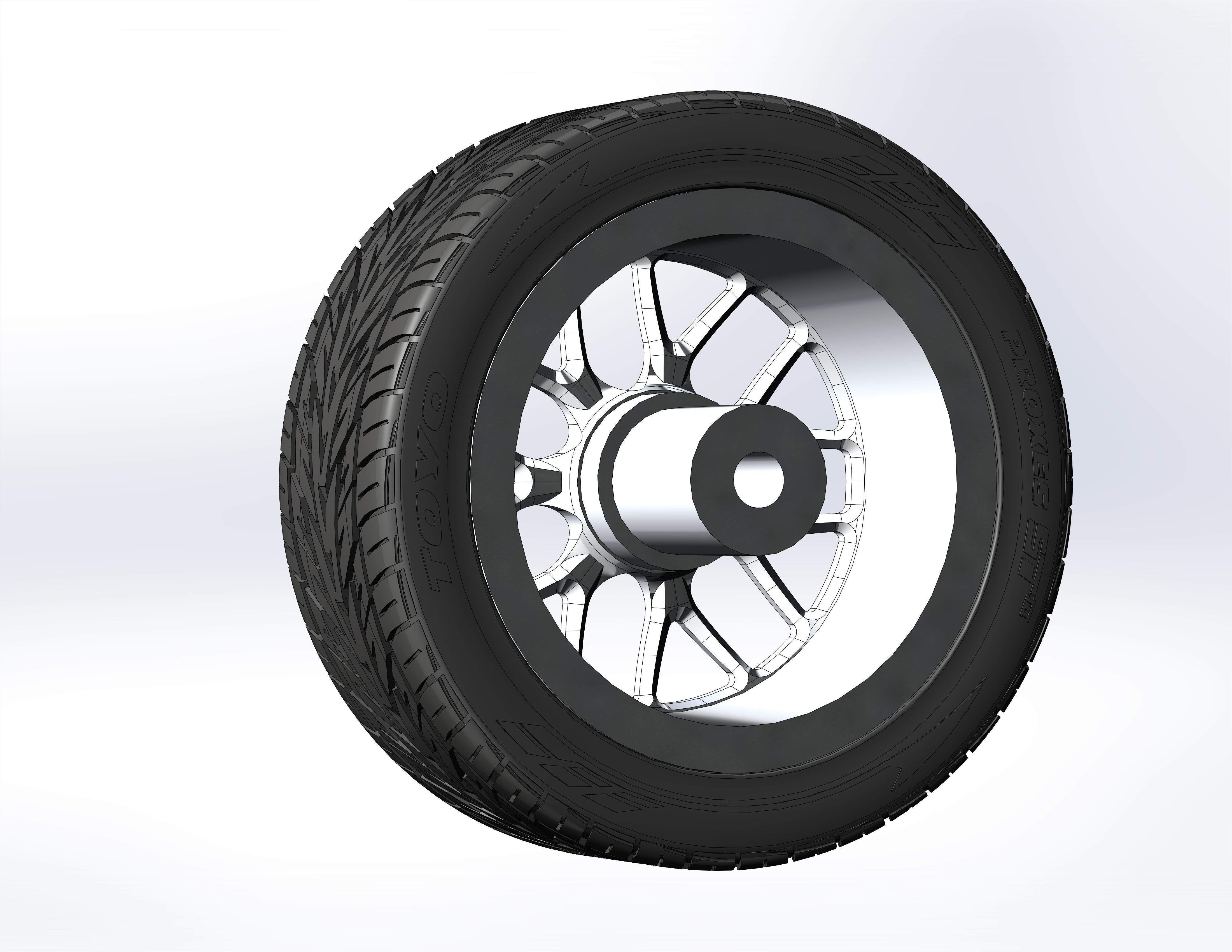 Custom wheels Weld Racing S77 for scale model 3D print model_4