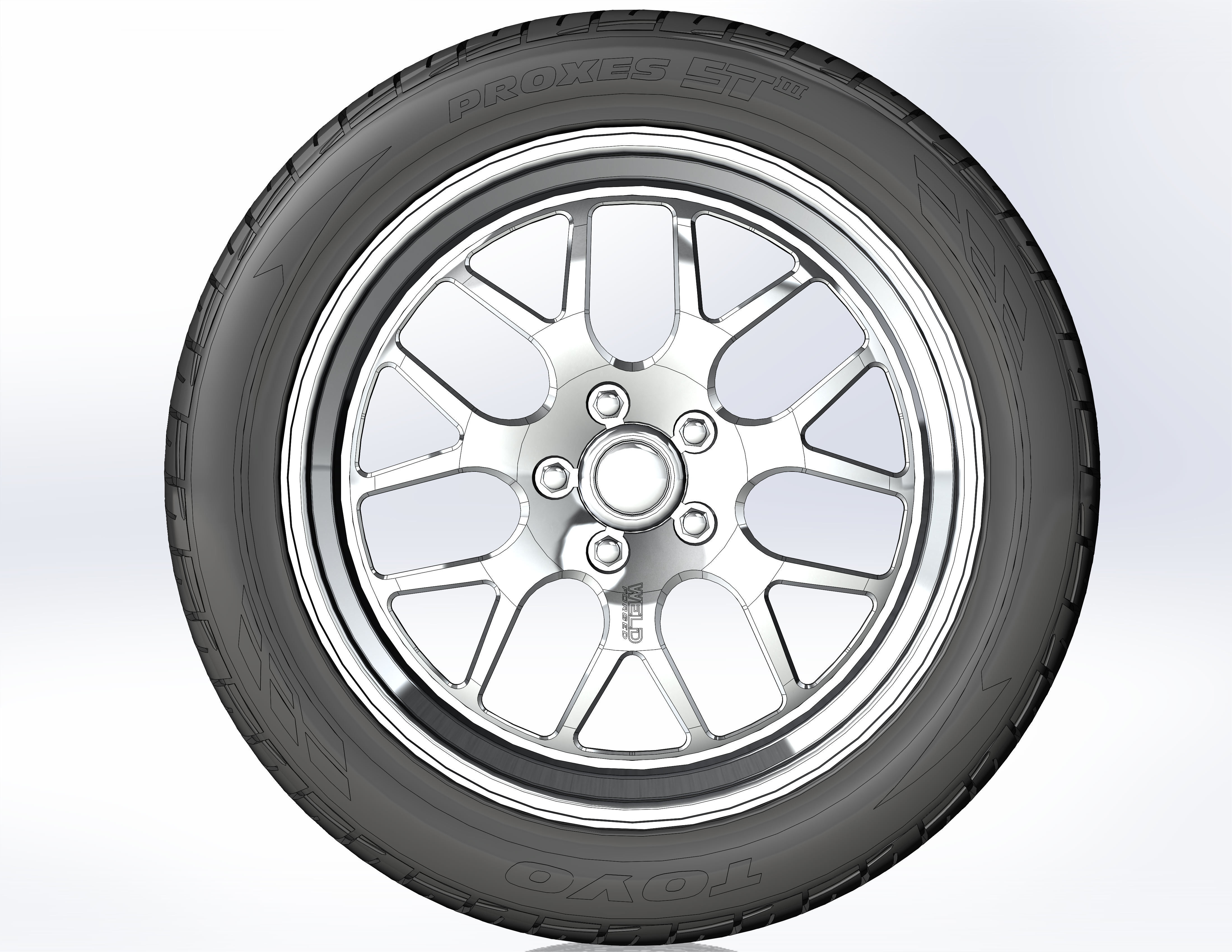 Custom wheels Weld Racing S77 for scale model 3D print model_3