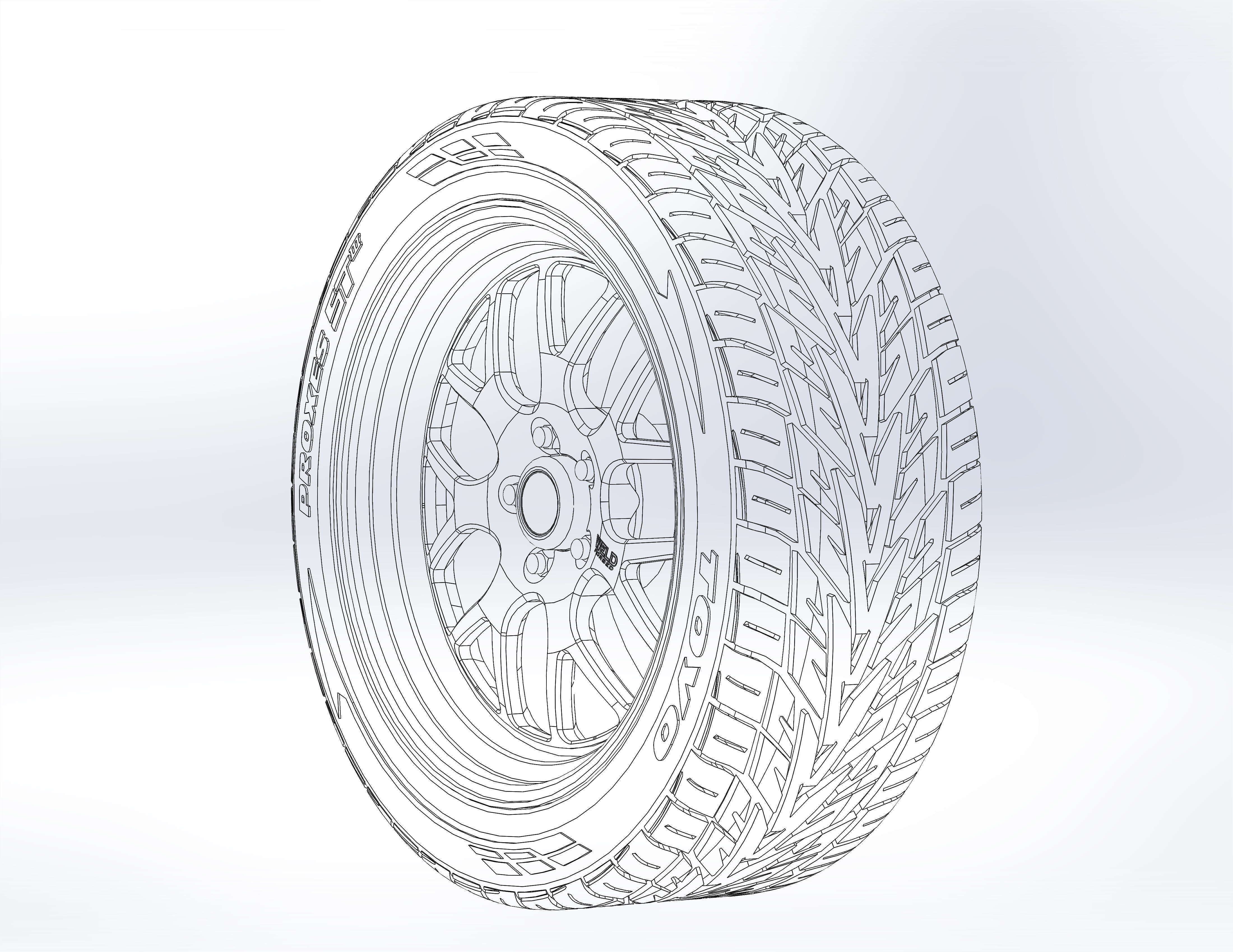 Custom wheels Weld Racing S77 for scale model 3D print model_8
