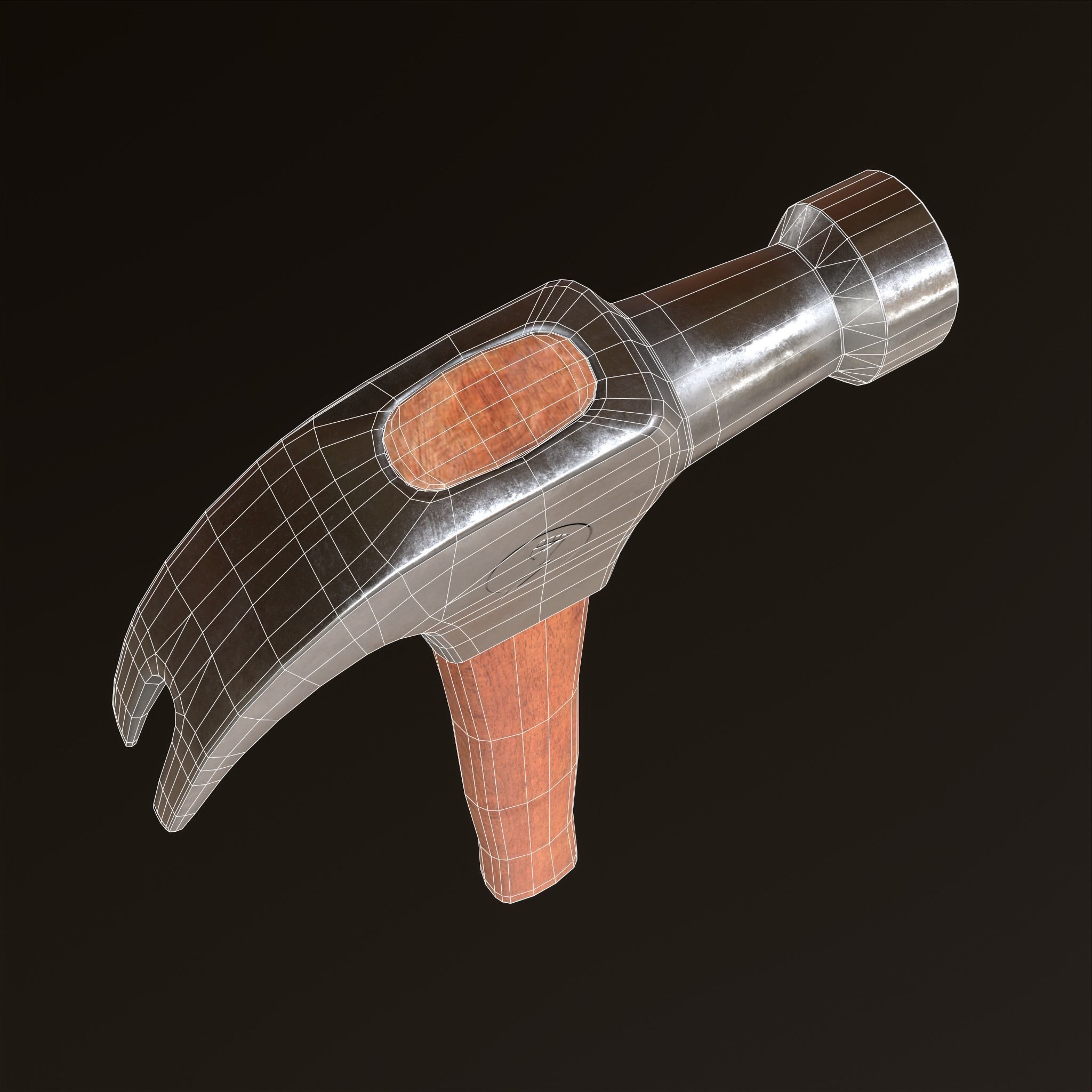 Claw Hammer Low-poly 3D model_7