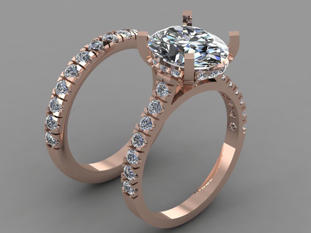 Gold ring 3D print model_4