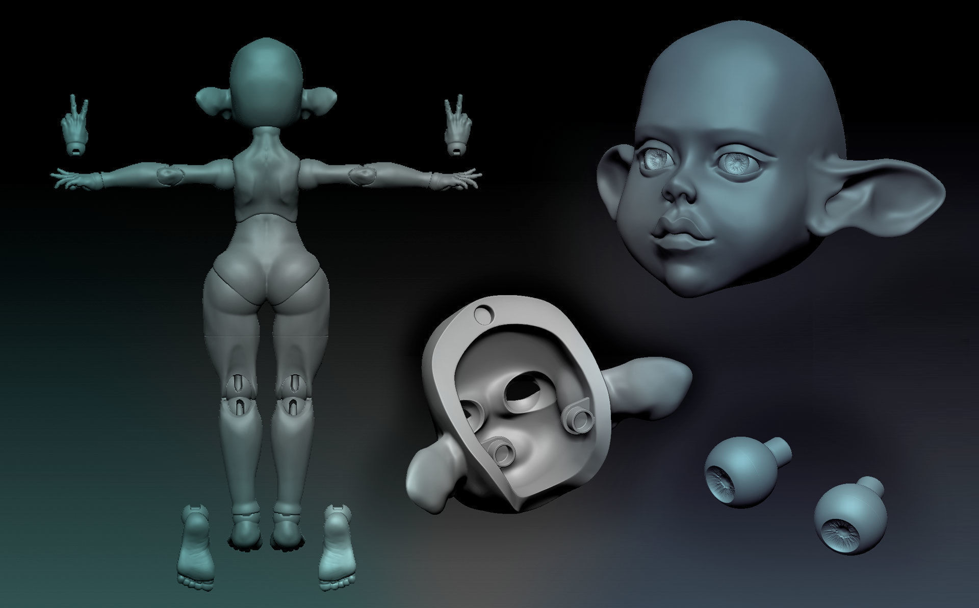 3d BJD doll - Polli 30 cm 3D print model_9