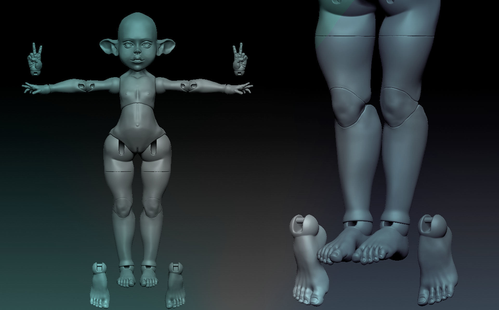 3d BJD doll - Polli 30 cm 3D print model_6