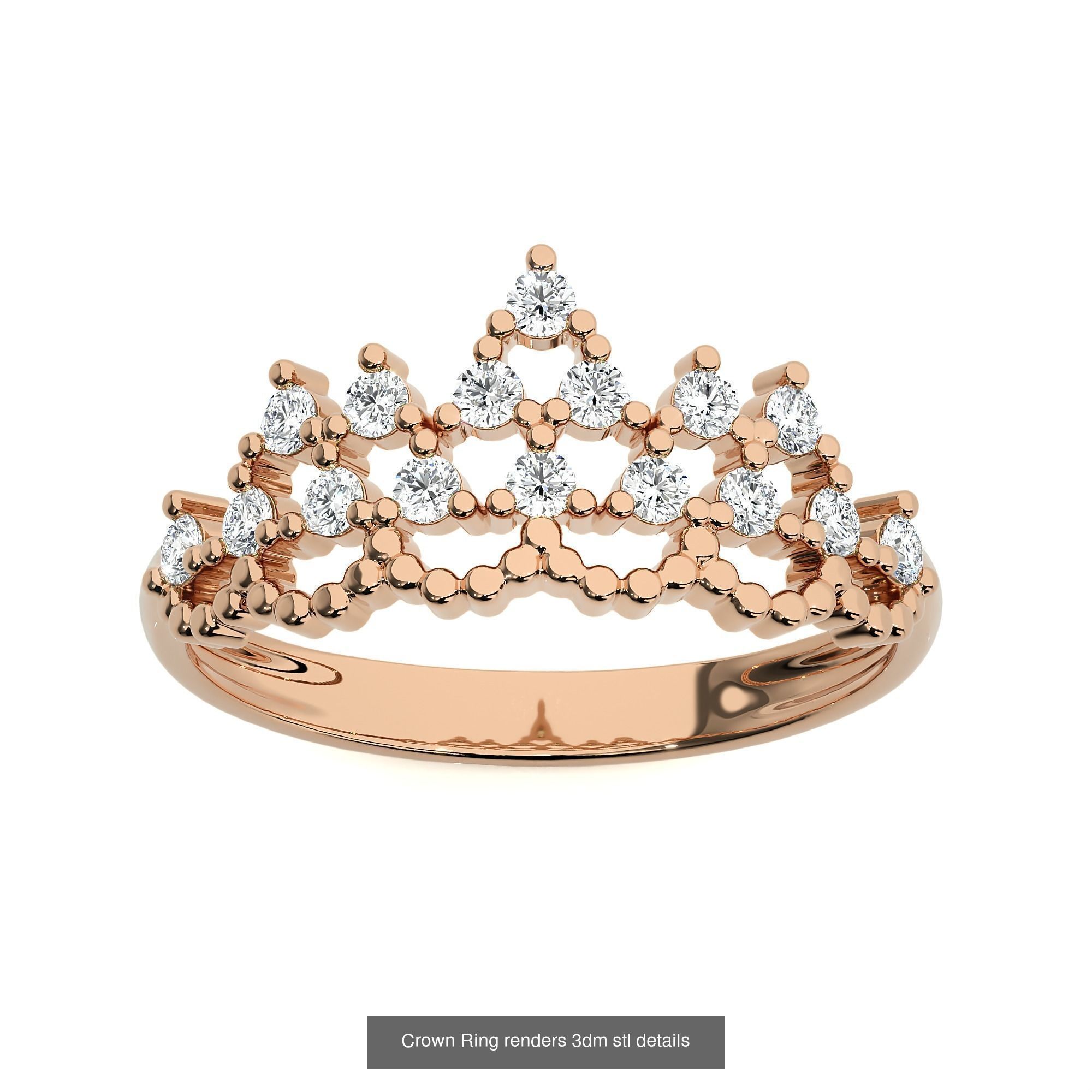 34 Crown Ring renders 3dm stl details  3D Model Collection_10