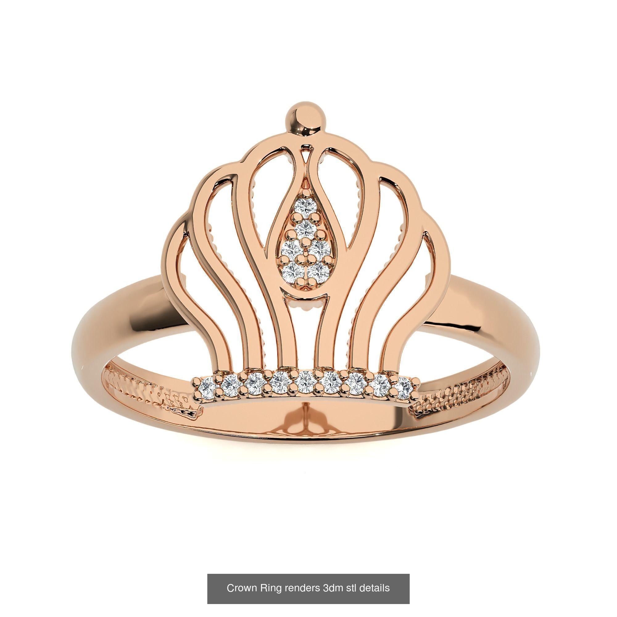 34 Crown Ring renders 3dm stl details  3D Model Collection_18