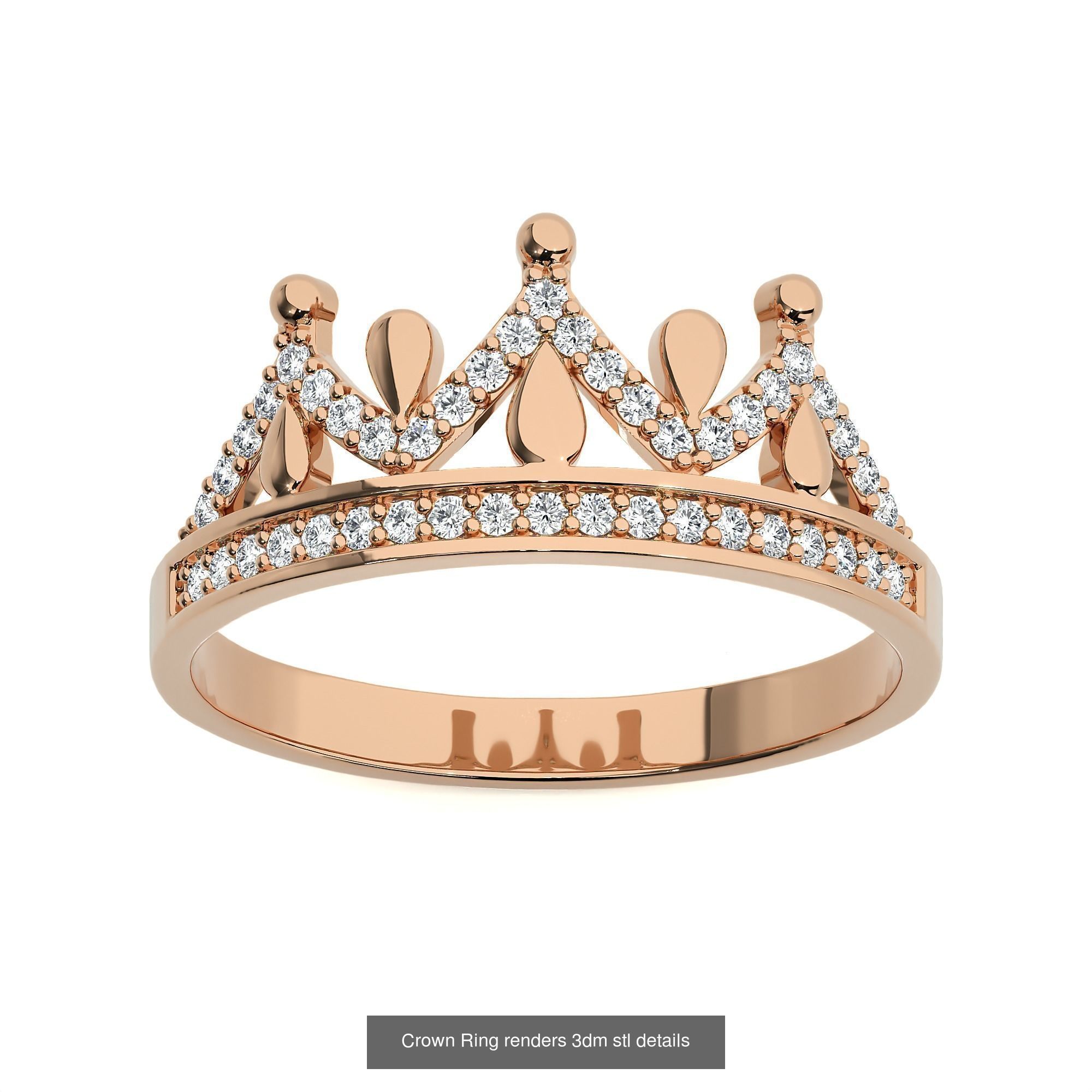 34 Crown Ring renders 3dm stl details  3D Model Collection_26