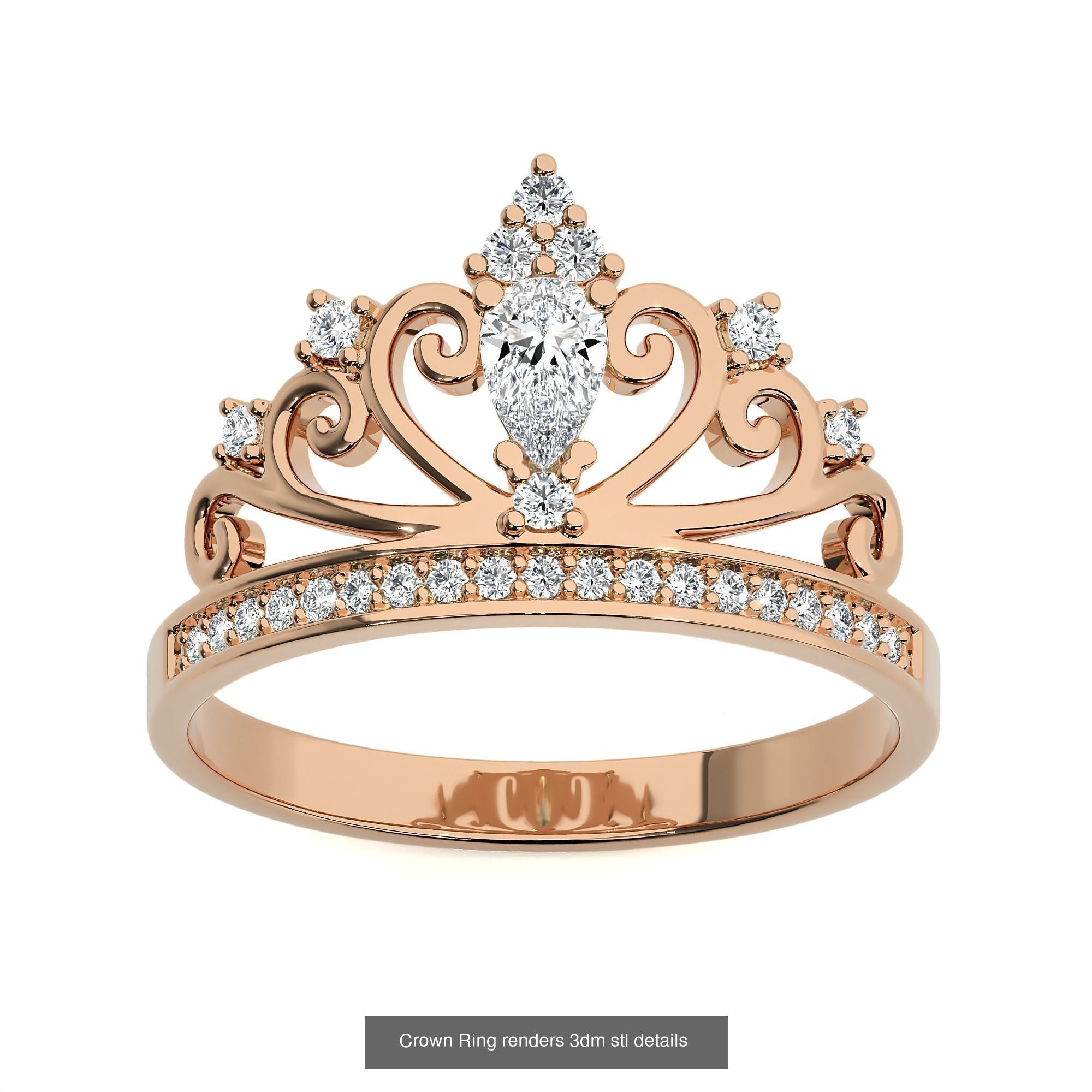 34 Crown Ring renders 3dm stl details  3D Model Collection_27