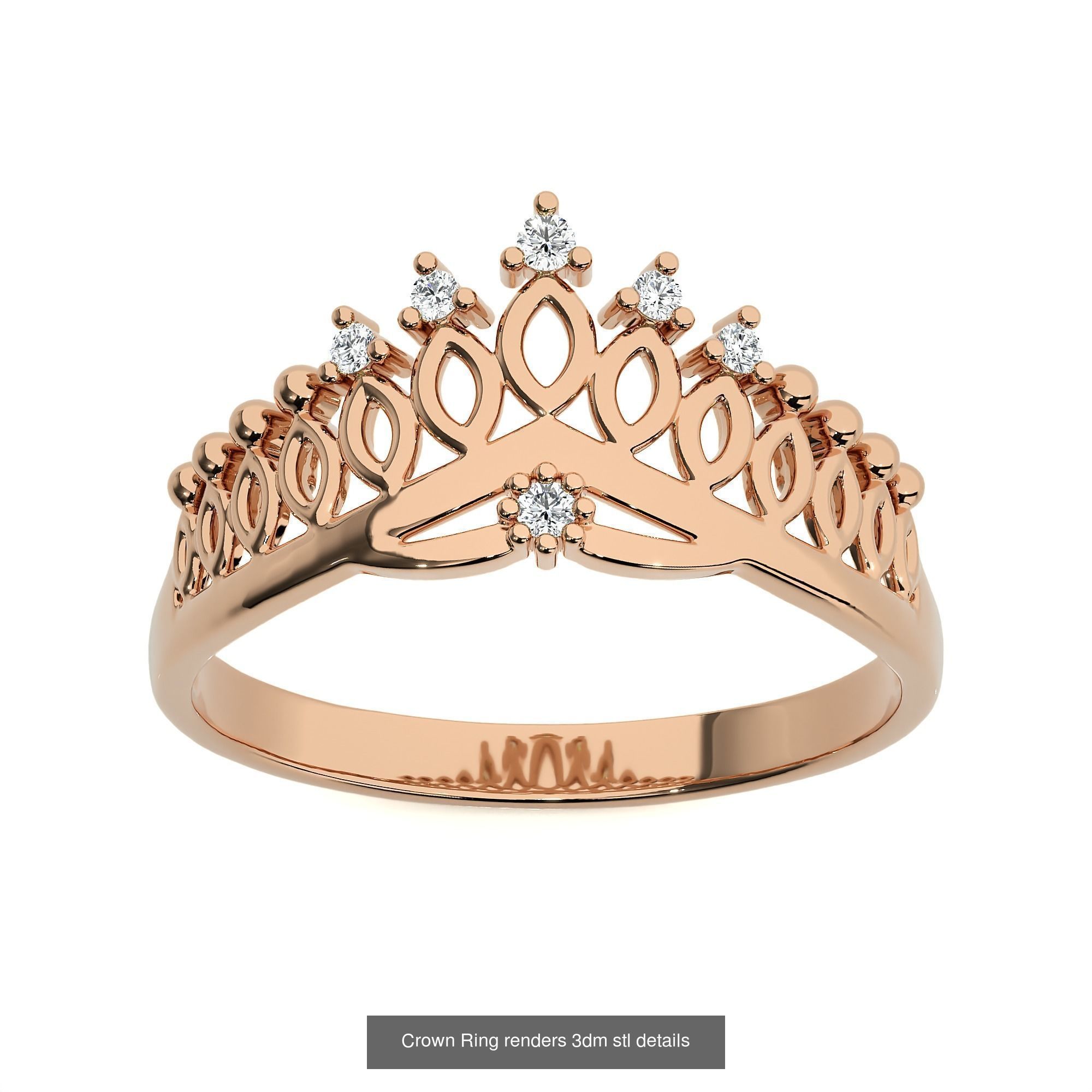 34 Crown Ring renders 3dm stl details  3D Model Collection_22