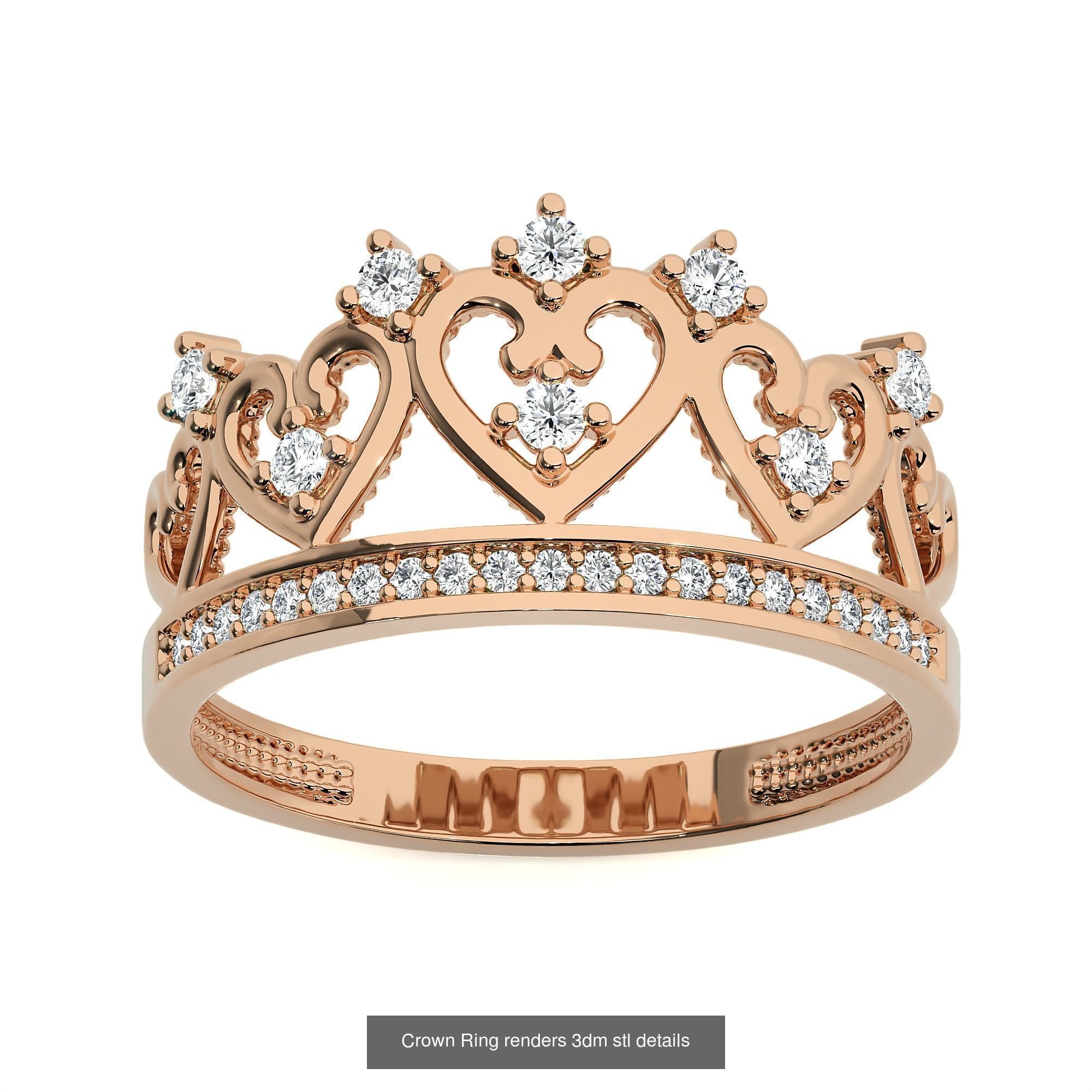 34 Crown Ring renders 3dm stl details  3D Model Collection_31